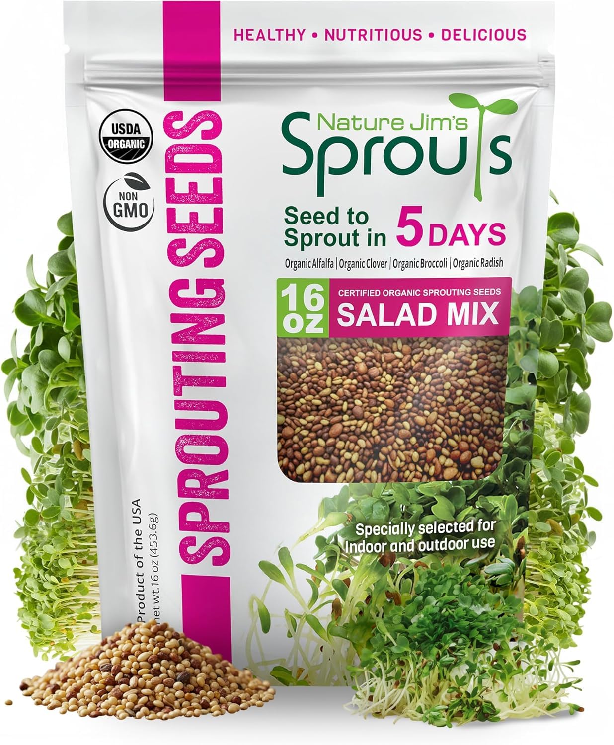 Grow Your Own Microgreens - Broccoli, Alfalfa Mix -1