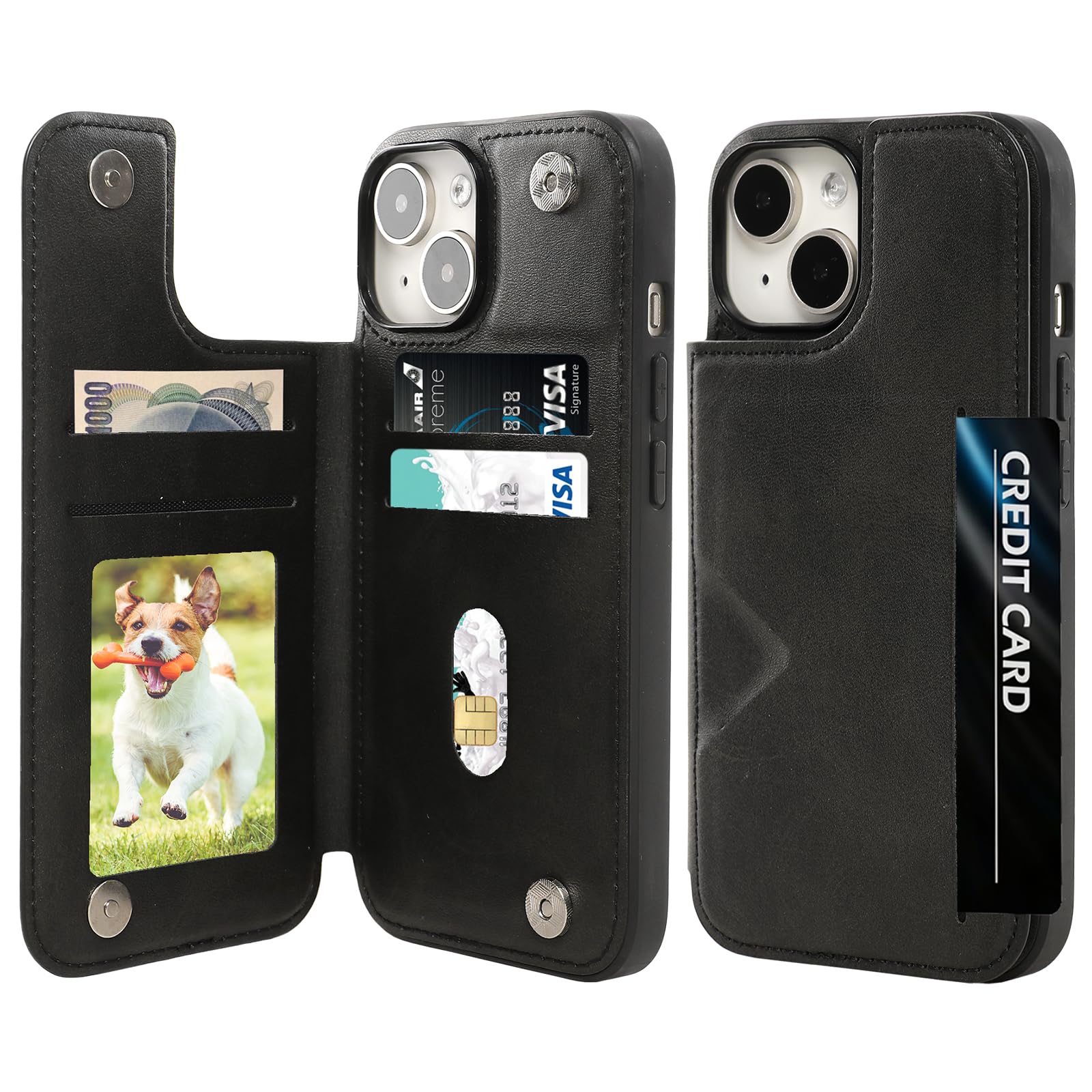 【iphone15】取り外し可能!! カード収納可能スマホケース　ブラック Amazon.co.jp: iphone15ケース 背面カード収納 分離式 取り外し