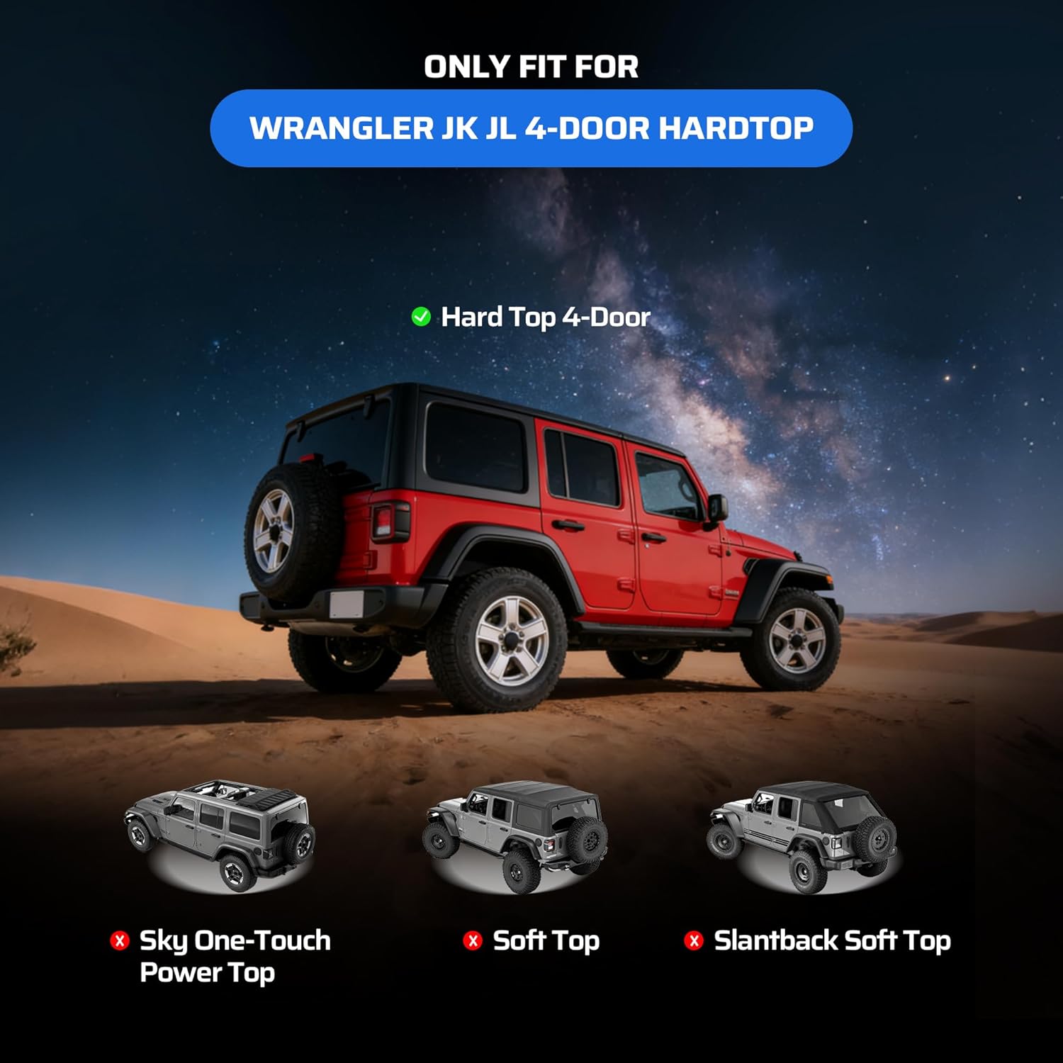 Ehaho Rear Trunk Cargo Rack Basket Tray,Compatible with Jeep Wrangler JK JL 4-Door Hardtops for 2007-2025, Sturdy Aluminum Alloy Shelf for Camping Trip Gear(380LBS) - Image 5