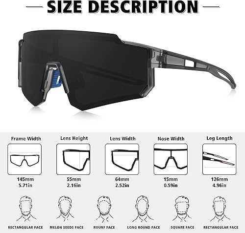 Miniatura 105 de STORYCOAST Lentes de sol deportivos polarizados para hombres y mujeres, para conducir, pesca, ciclismo, bicicleta de montaña, protección UV400