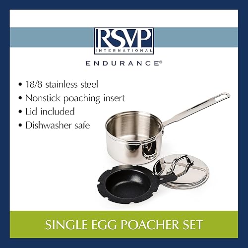 Miniatura 10 de RSVP International Endurance - Escalfador de acero inoxidable color negro y plateado