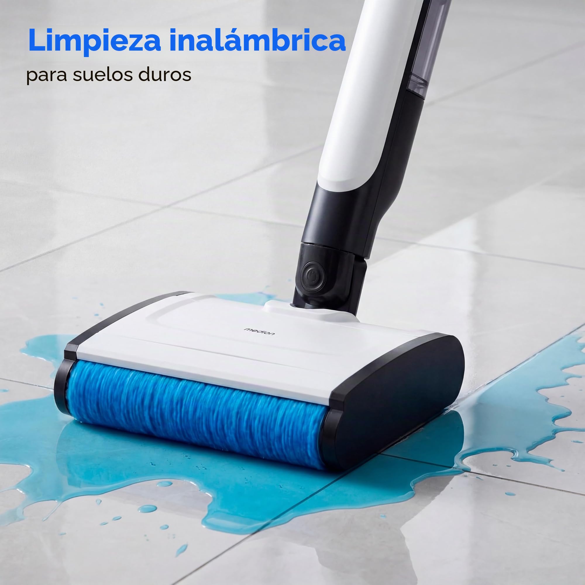 MEDION Limpiador de Suelos H11 (fregona eléctrica & Limpiador de Suelos, Limpieza sin Cables, depósitos Separados de Agua Limpia y Sucia, hasta 45 min de autonomía