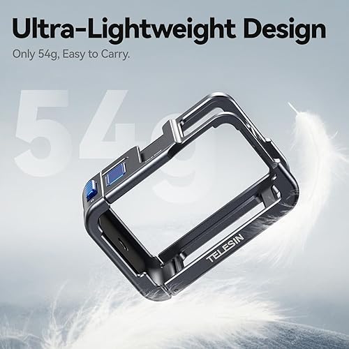 Miniatura 3 de TELESIN Funda de aluminio ultraligera para cámara DJI Action 5 Pro Action 4 Action 3, se adapta con filtro de lente ND CPL en, carcasa protectora