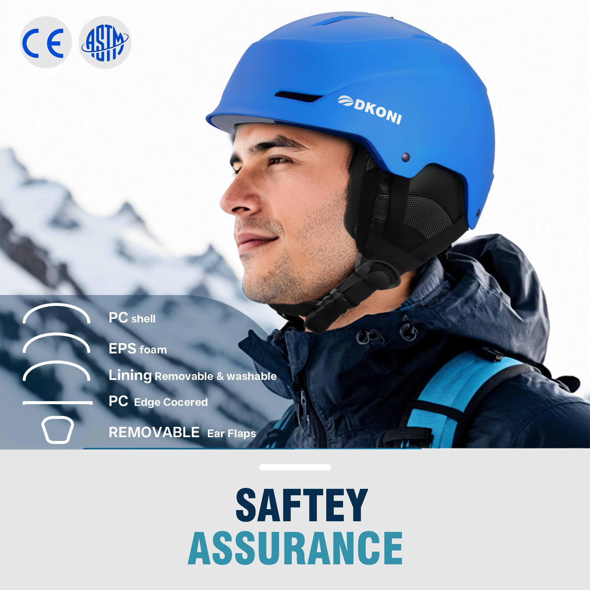 Casque de ski certifié pour adultes, hommes, femmes, jeunes, pour le ski, le snowboard