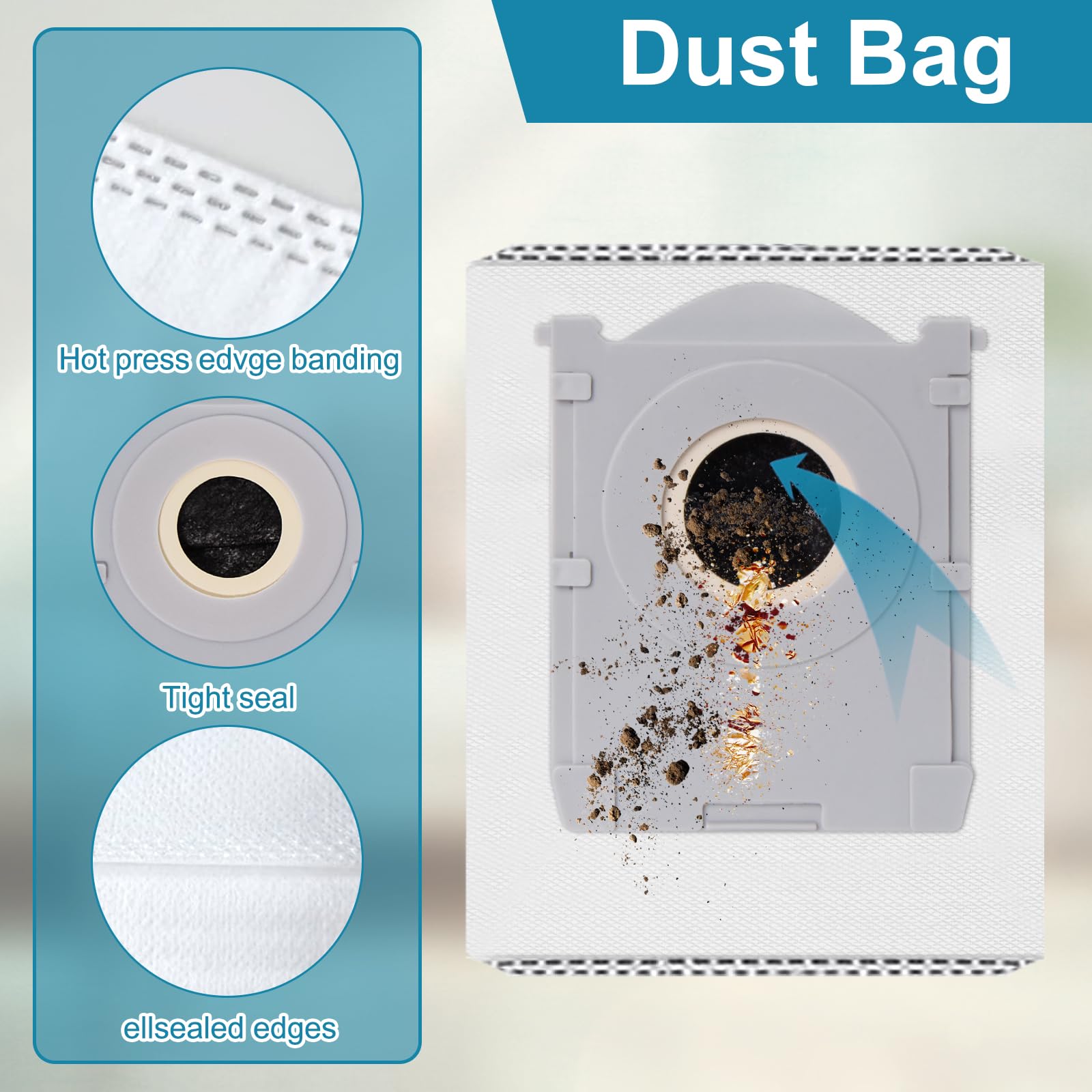 Kit di accessori di ricambio per ECOVACS DEEBOT MINI Robot Aspirapolvere, 1 spazzola principale, 6 spazzole laterali, 4 filtri, 4 panni, 2 sacchetti per la polvere, 1 spazzola per la pulizia