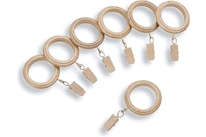 MODE Farmhouse Collection Beveled Curtain Rings with Clips