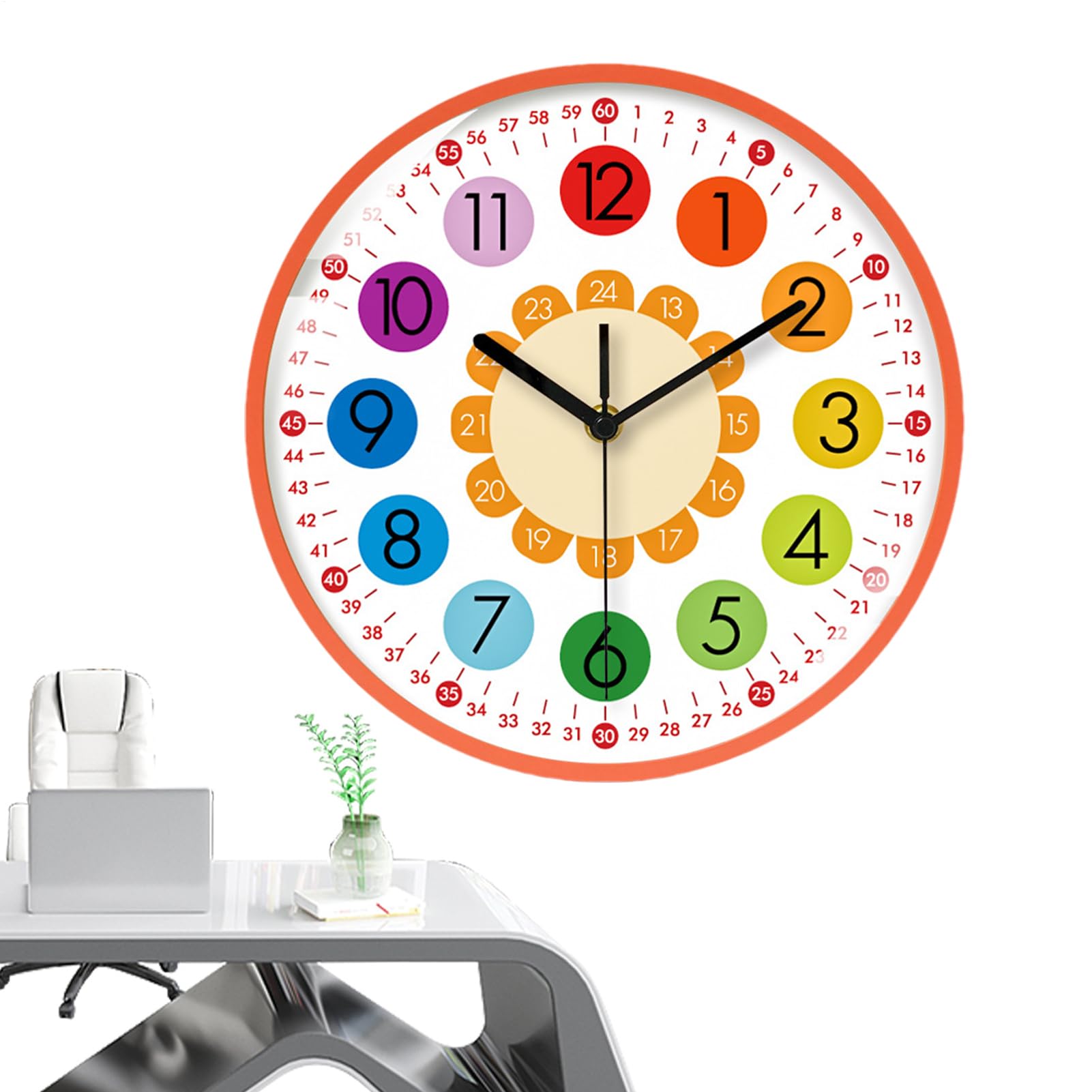 Horloge d'apprentissage murale avec numéros lisibles pour éliminer la confusion