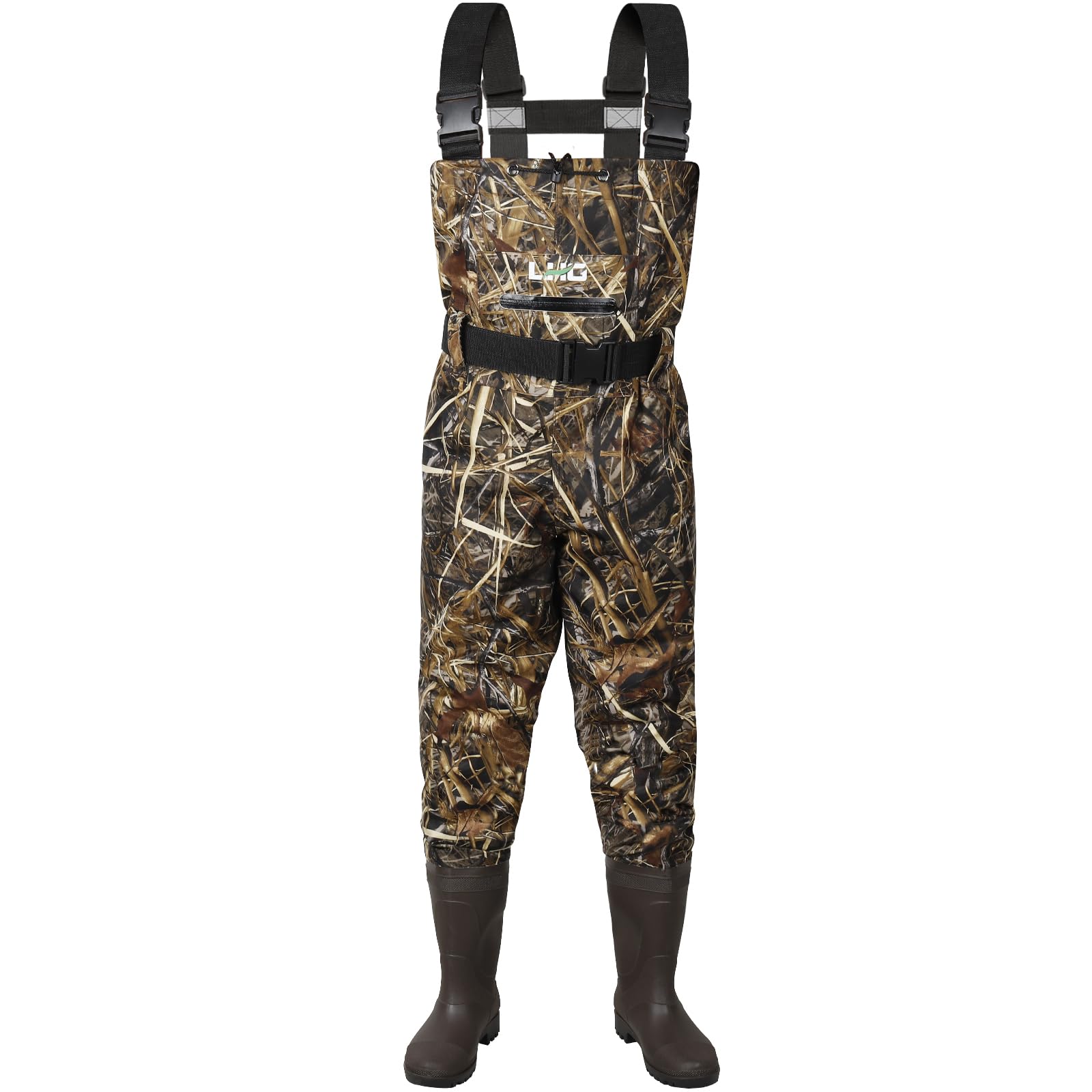 LHG Fishing Waders Waterproof Bootfoot Chest Waders 2-Ply 420D Nylon/PVC Duck Hunting Wader for Men Women