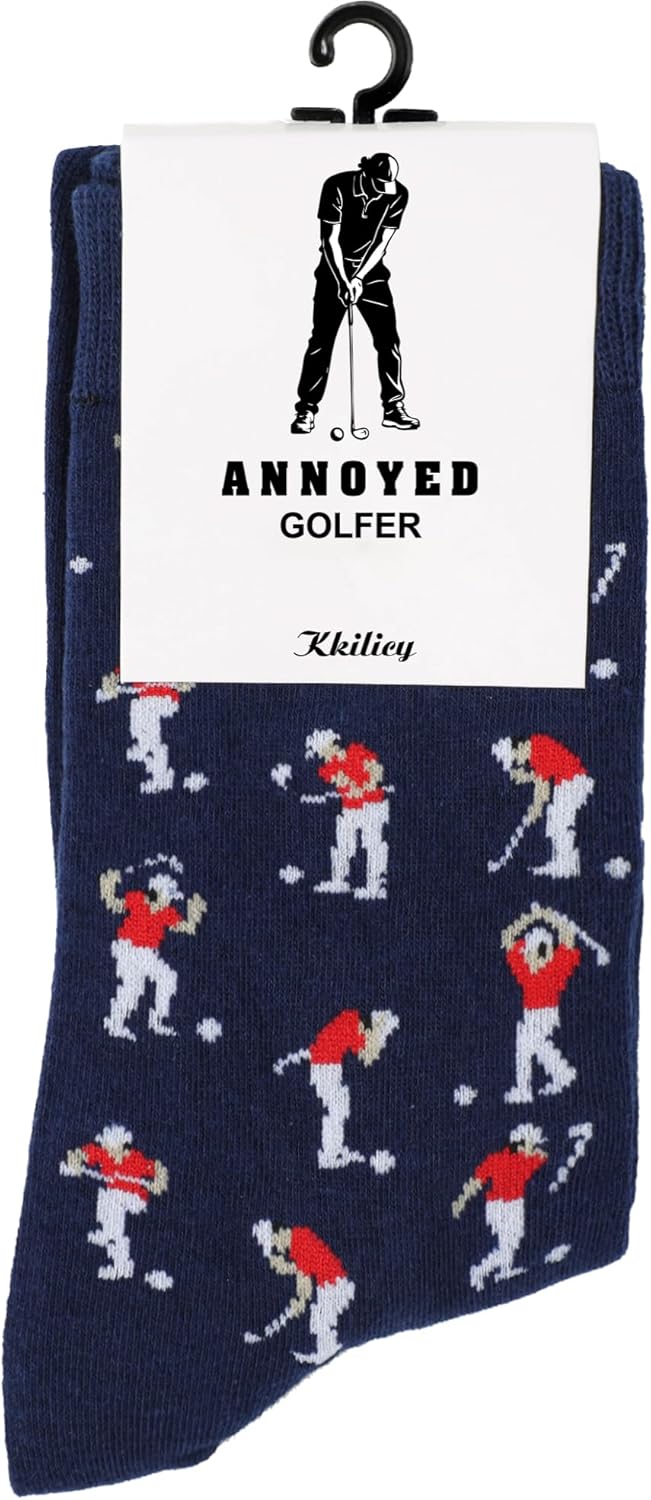 KKilicy Annoyed Golf Socks for Men,Fathers Day Gift for Dad Husband Stepdad,Funny Golf Accessories Gifts for Men (red)