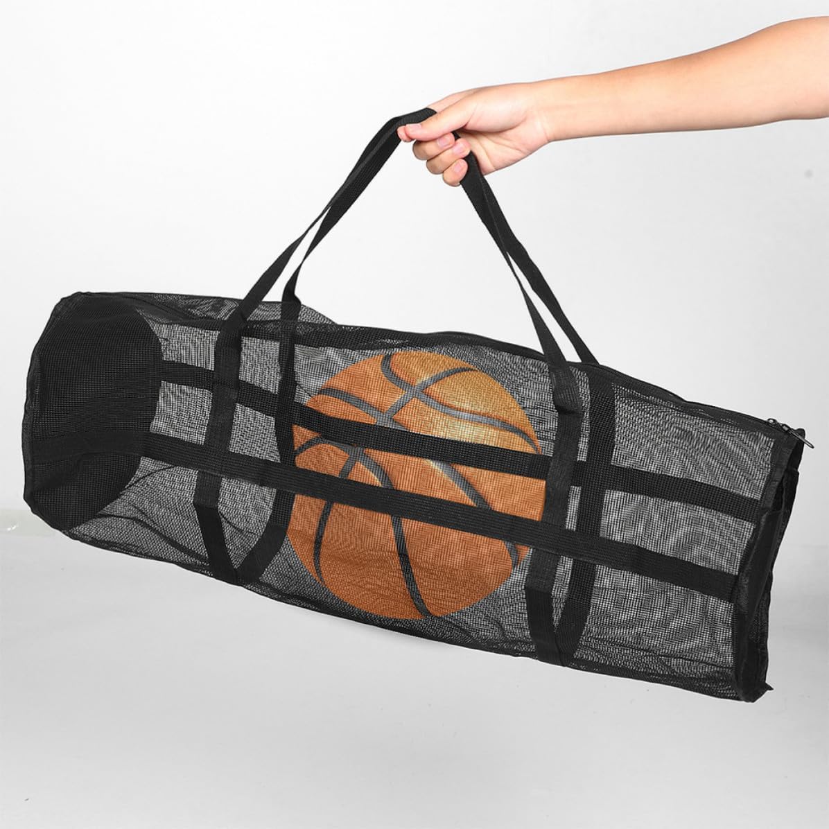 Large Capacity Football Training Net Bag with Breathable Pvc Mesh and Comfortable Dual Shoulder Straps, Portable Youth Soccer and Basketball Storage for Sports Equipment,