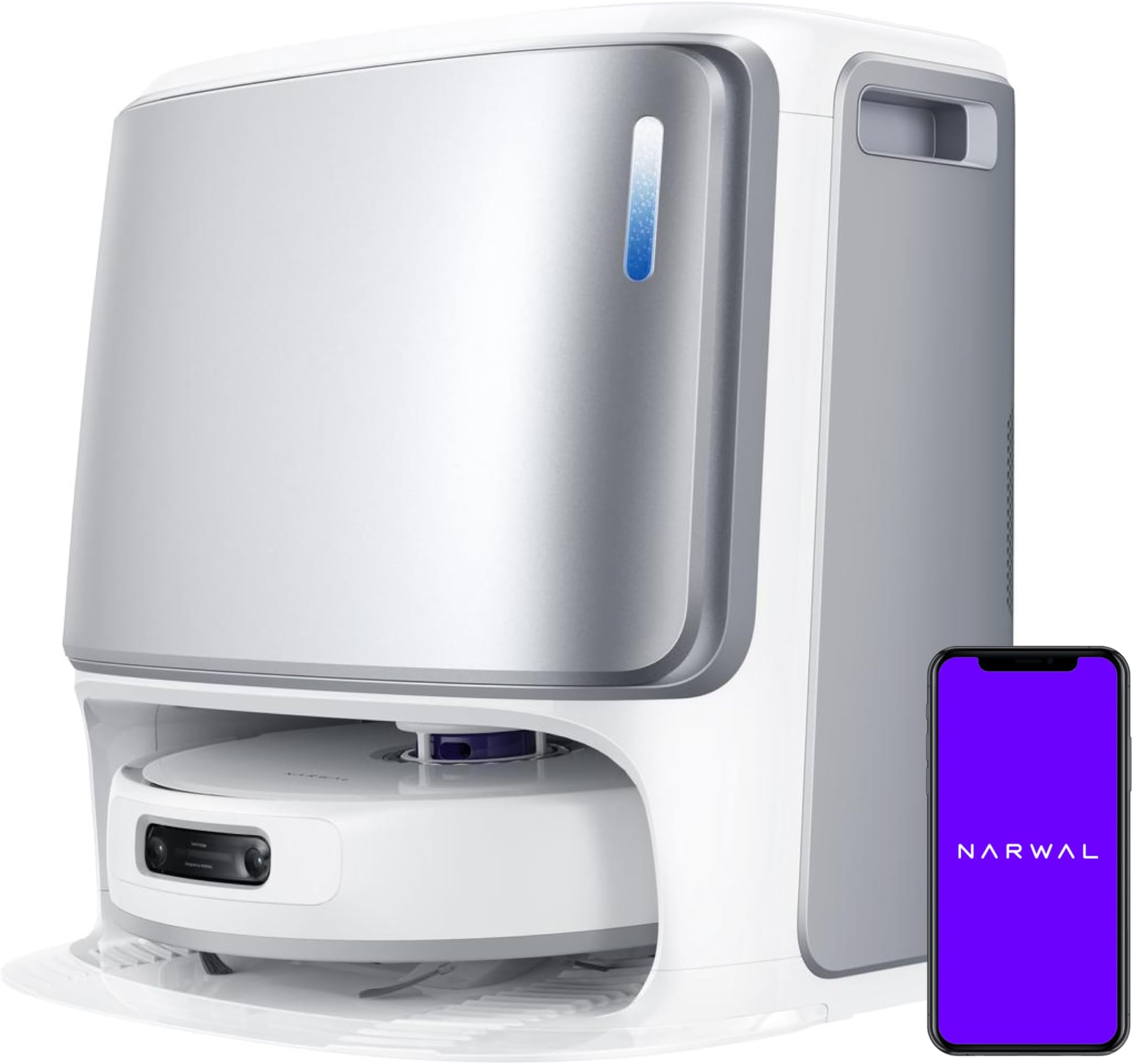 Freo Z Ultra Robot Vacuum and Mop Combo, Dual RGB Cameras and Chips, AI Avoidance, 12000Pa Suction, Real-Time Decisions, Adaptive Hot-Water Self Wash & Self Emptying, Pet Hair, Quiet, White