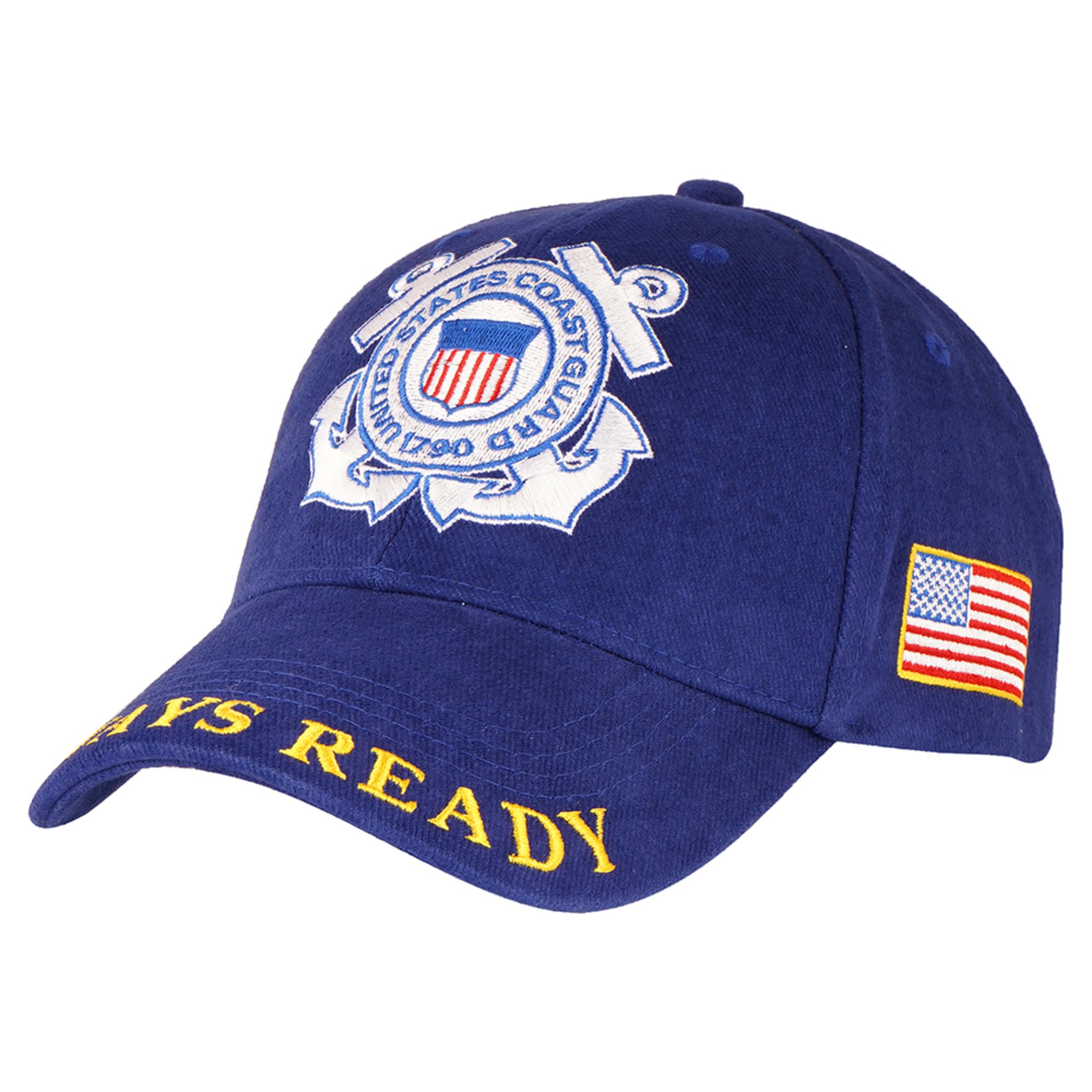 Trendy Zone 21United States Coast Guard Always Ready | Military Cap | Adjustable Velcro Strap Baseball Cap | 100% Cotton Hat for Men Women
