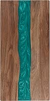 Maudibozz Handmade Resin Acacia Wood Cutting Board - 46cm Green River Charcuterie Board for Steak, Pizza, Cheese & Fruit