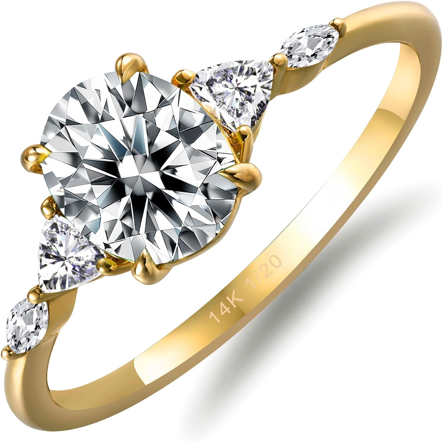 1.5CT Moissanite Engagement Ring for Women 14k Gold Vermeil 925 Sterling Silver Engagement Promise Ring Valentine's Day Mother's Day Girlfriend Anniversary Christmas Gift for Her Size 5 to 12