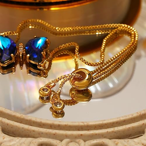 Miniatura 4 de Collar chapado en oro de 18 quilates, collar y pulsera de cristal de mariposa para mujer, joyería de mariposa para regalos de mujer, collares con