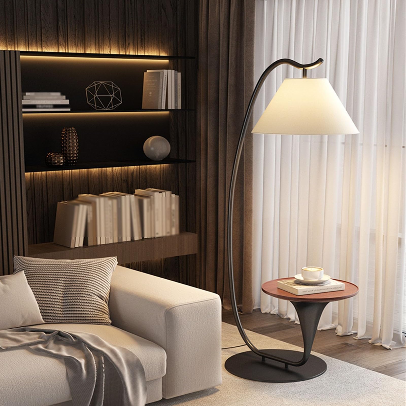 Lámparas Combinación de mesa y lámpara con bombilla LED, lectura junto a la cama(A)