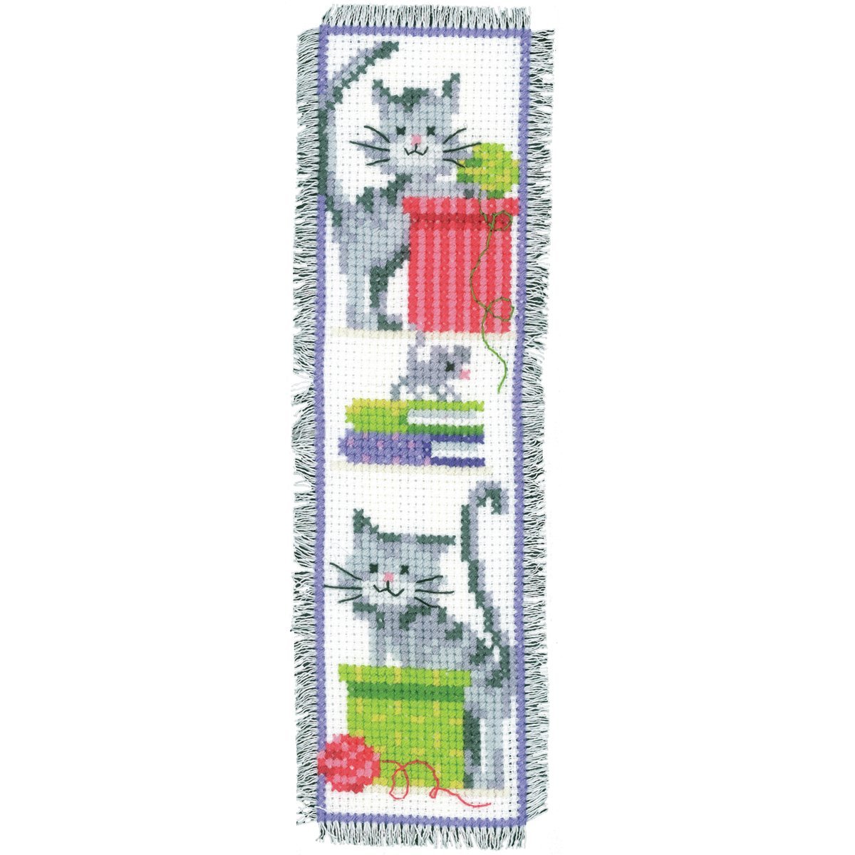Vervaco Bookmark Cats 1 Counted Cross Stitch Kit, Multi-Colour