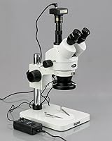 Vista 2 de AmScope SM-1TSZ-144A-3M Microscopio Digital Profesional Trinocular Estéreo, Lentes WH10x, Aumento 3.5X-90X, Objetivo de Zoom 0.7X-4.5X, Anillo