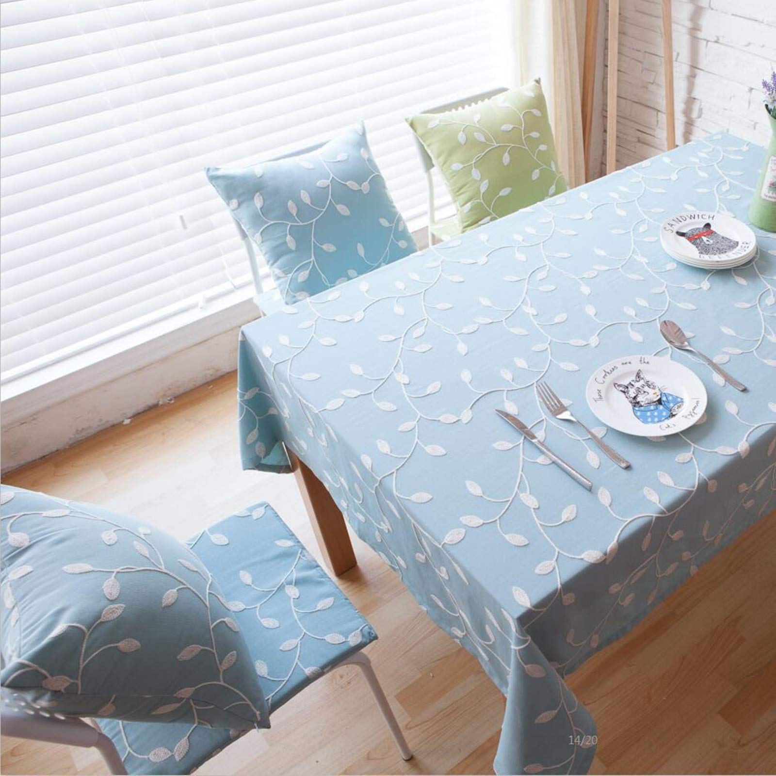 Nappe lin coton broderie d'exception 140x140 pour table chic