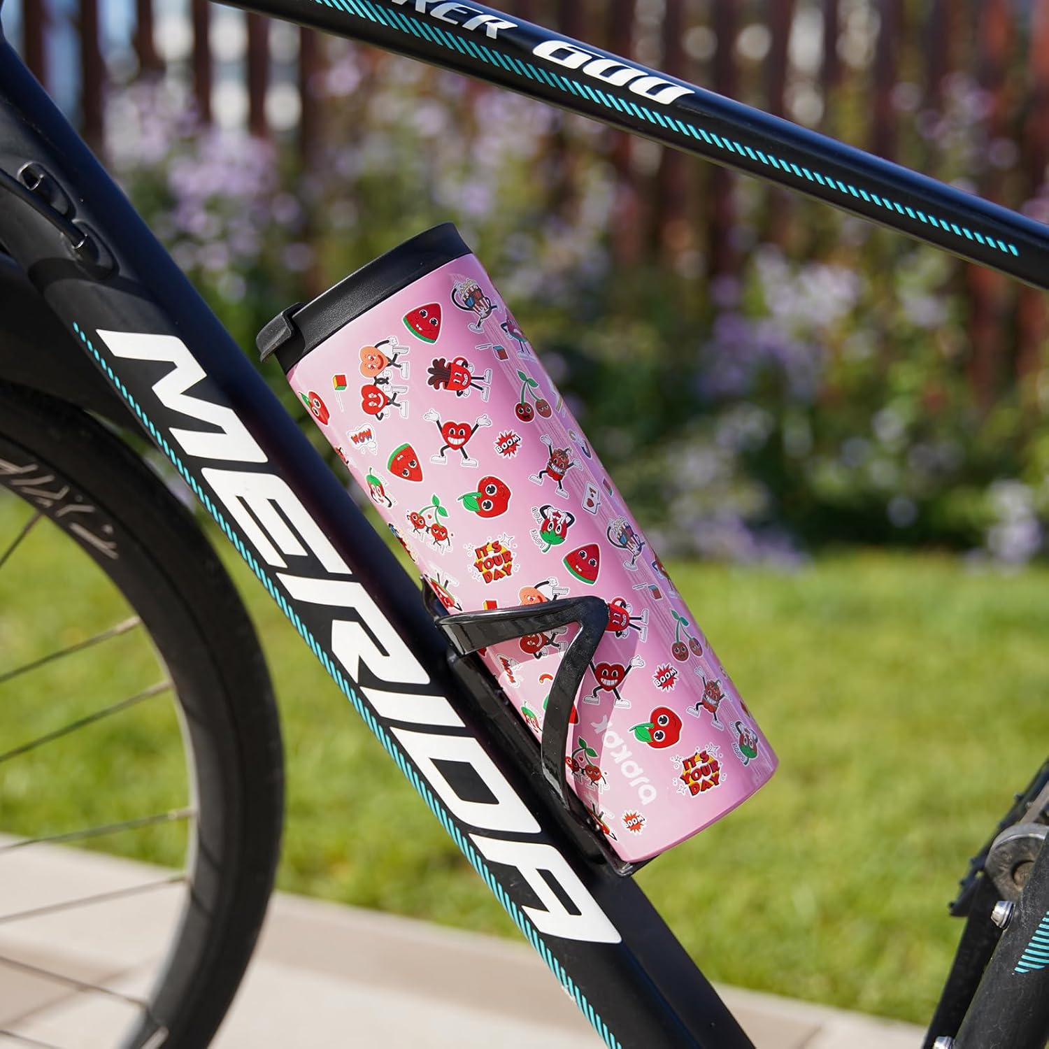 BJPKPK 34oz Insulated Tumbler With lid And Straw Stainless Steel Tumblers Travel Coffee Mug Reusable Thermal Cup,Playground - Image 5