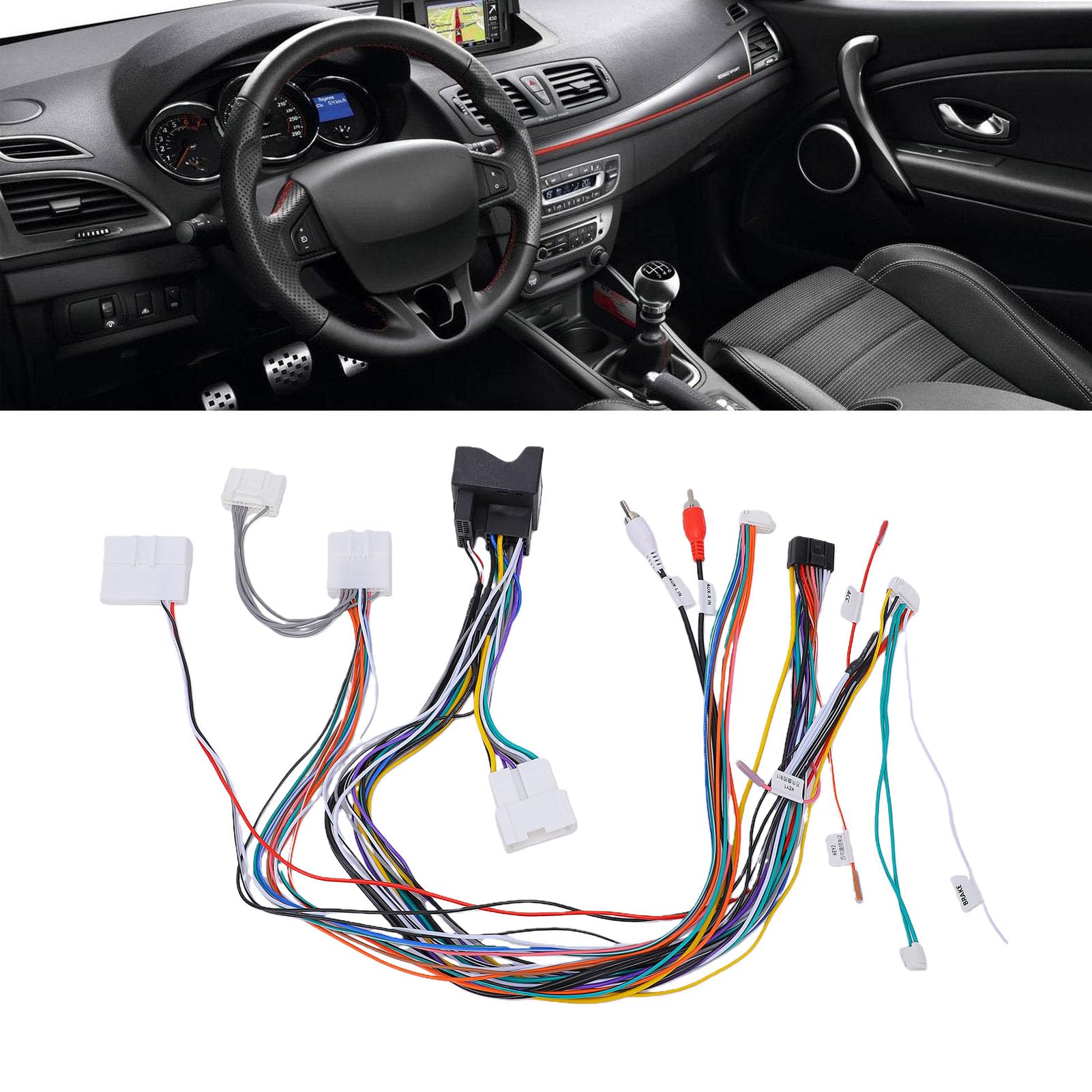 VBESTLIFE 16 Pines Arnés de Cableado de Radio de Coche con Caja Canbus
