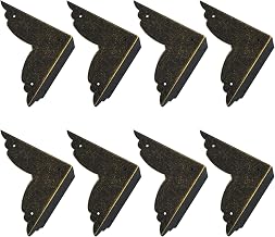 INCREWAY Vintage Corner Protectors, 8 Pieces Metal Corner Protectors Retro Vintage Corner Guards for Wooden Box Furniture Table (Bronze)