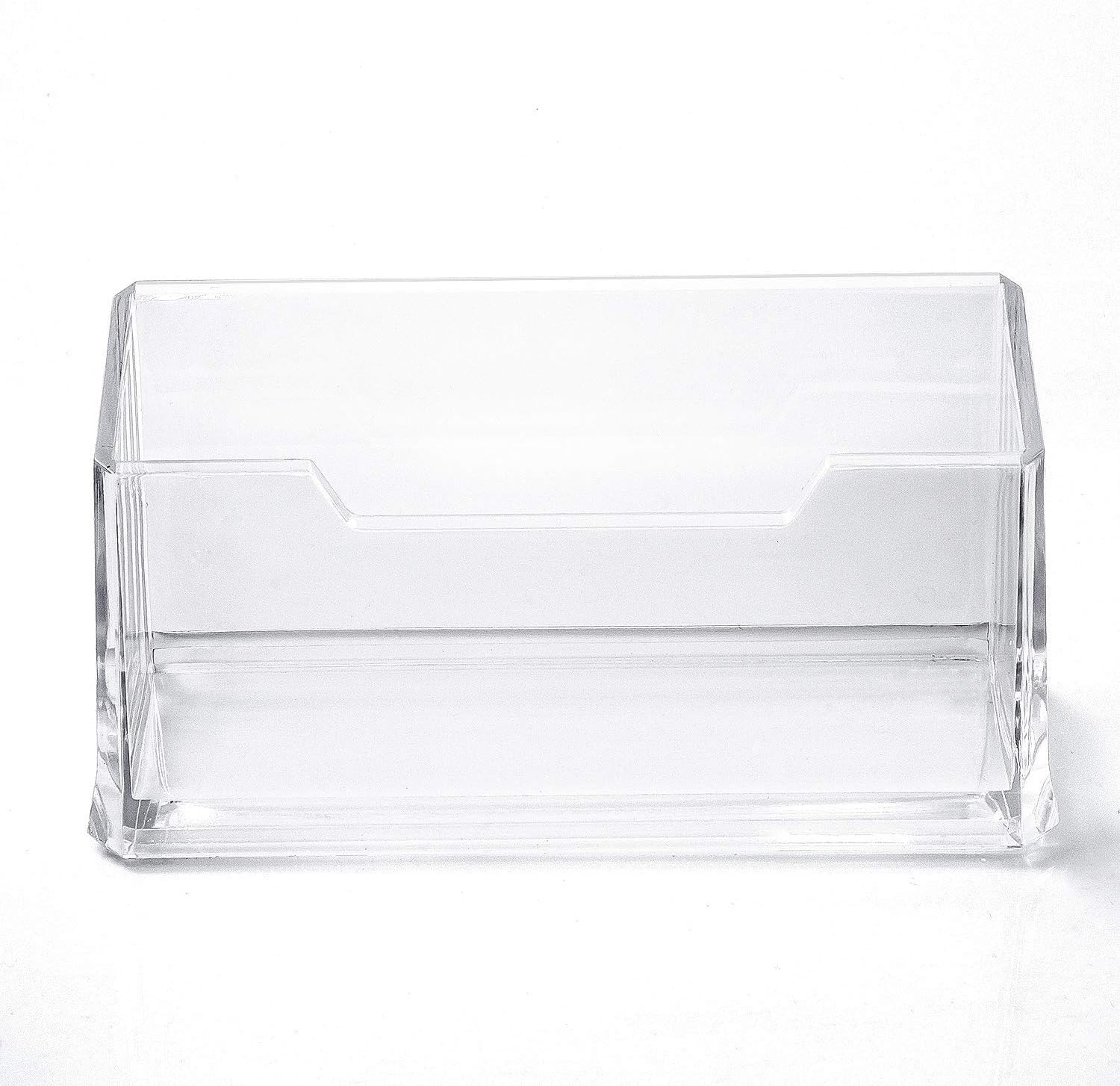 Vigorous Single Pocket Clear Acrylic Business Card Holder, 2Pack