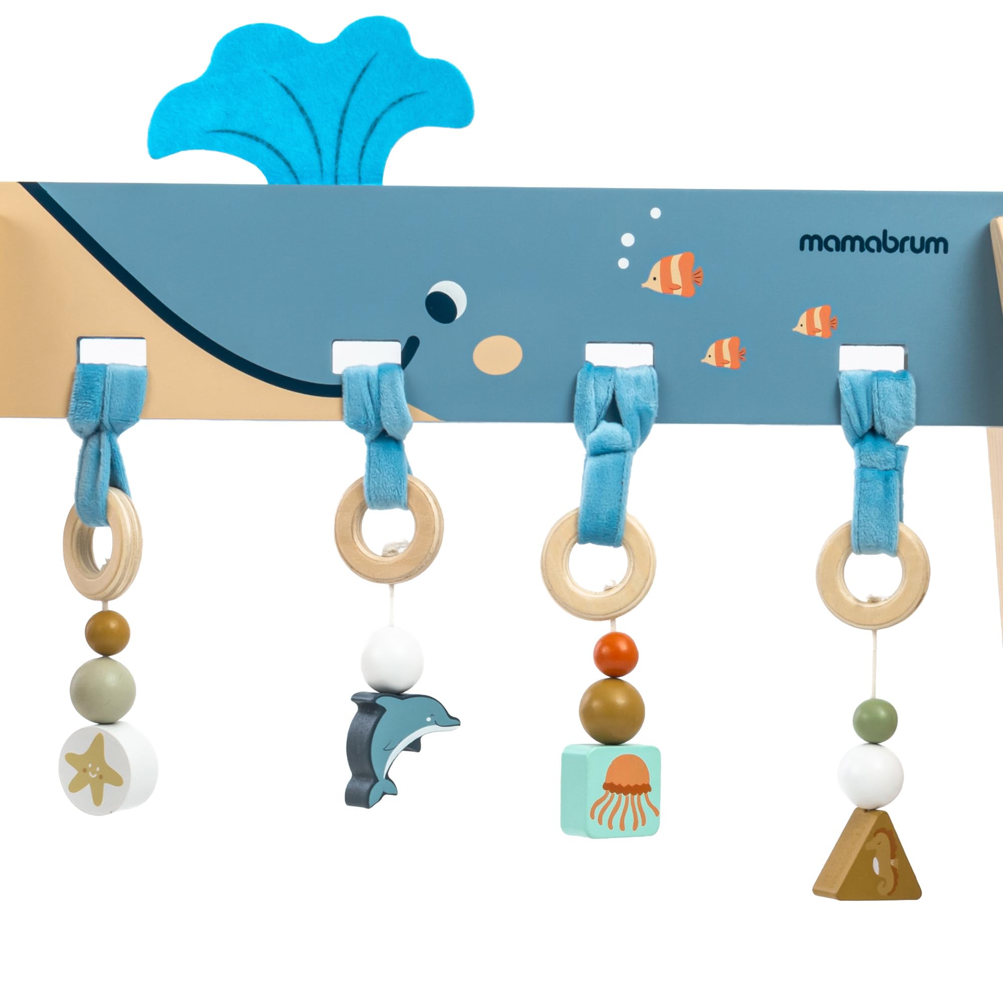 Support éducatif en bois Montessori pour bébé avec suspension sensorielle Océan