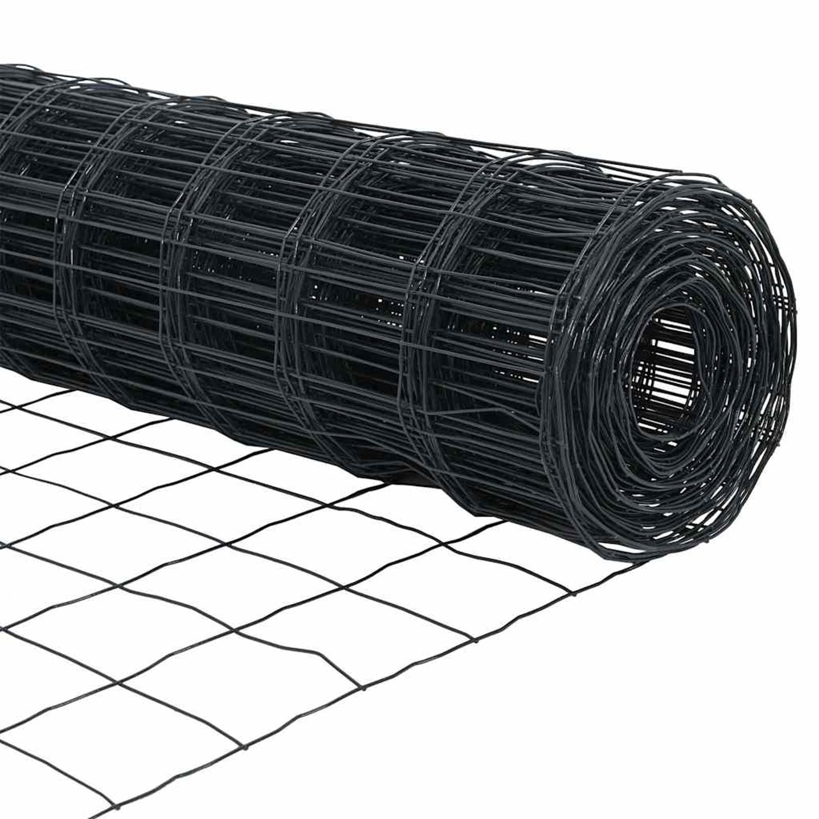 Ogrodzenie euro szare 1,5 x 10 m żelazo powlekane PCW | Wytrzymałe żelazo PCW, odporne na warunki atmosferyczne, łatwy montaż, do ogrodu i na taras