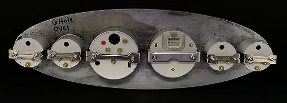 Dolphin Gauges Universal Oval 6 Gauge Dash Cluster Panel Programmable Black