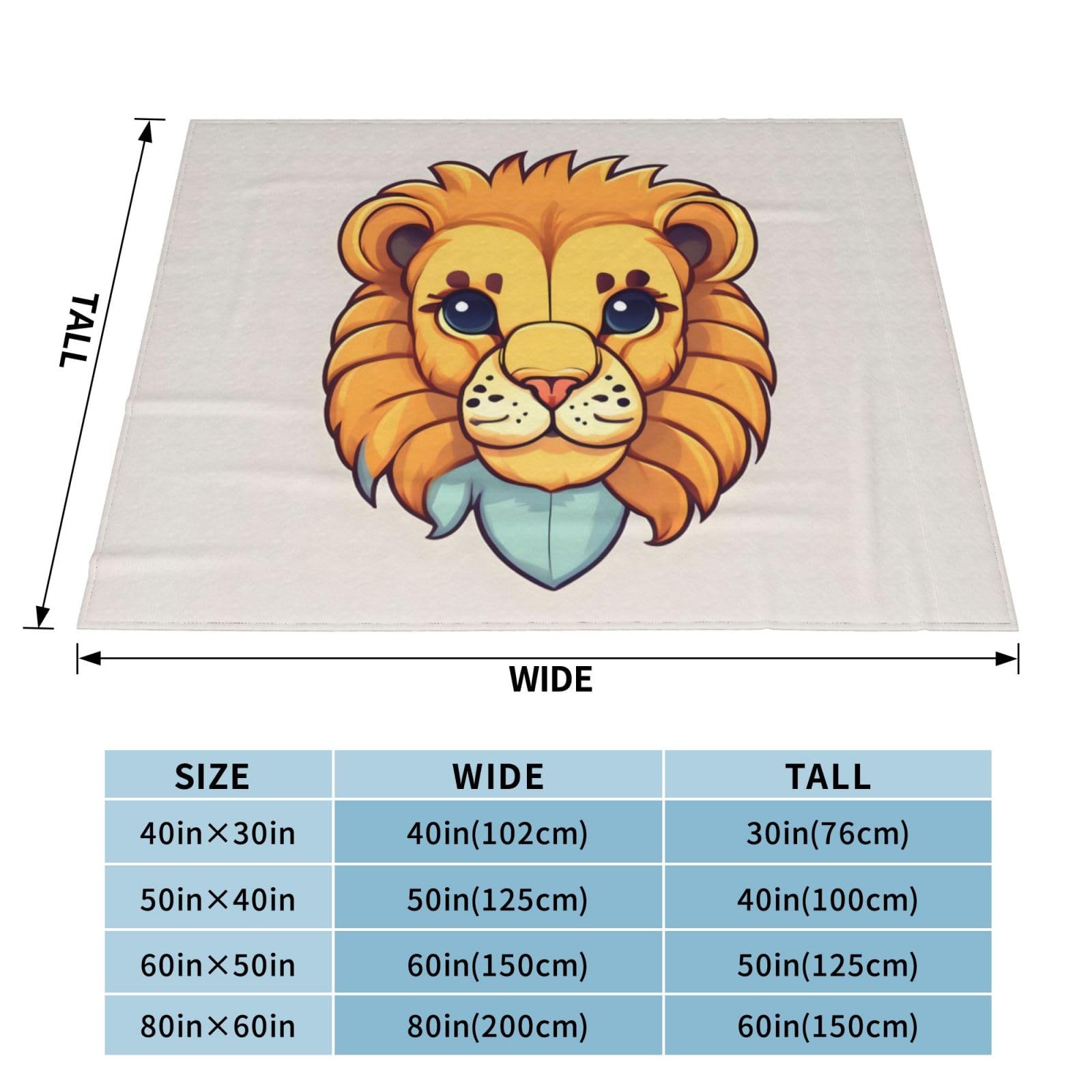 Coperta Morbida In Microfibra Con Leone Blu E Fulmini - 152x127 Cm, Ideale Per Divano E Letto, Regalo Uomo Donna