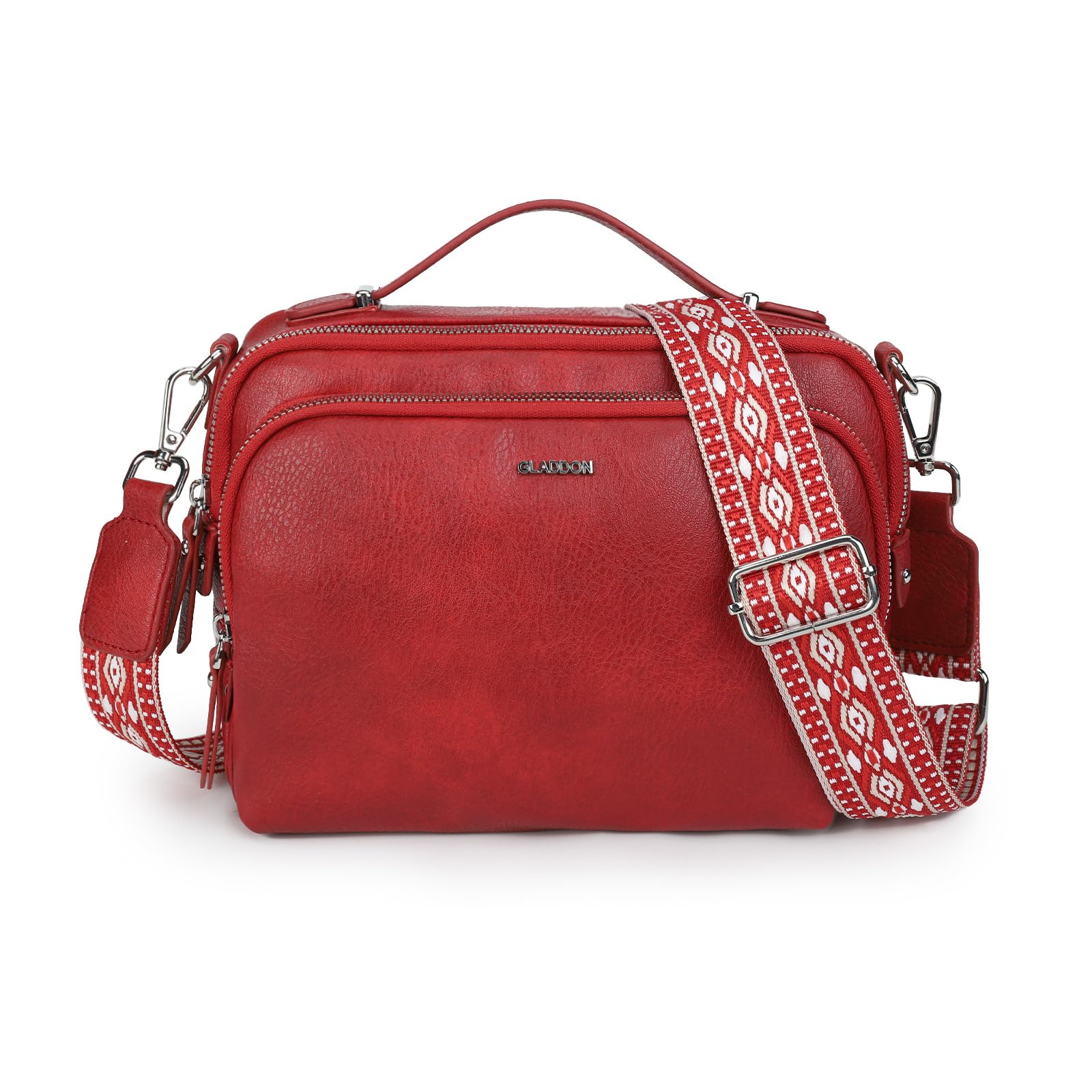 Gladdon Borsa a Tracolla da Donna Con 3 Scomparti Capienti, alla Moda Con Cinghie Regolabili e Rimovibili in Tessuto Jacquard