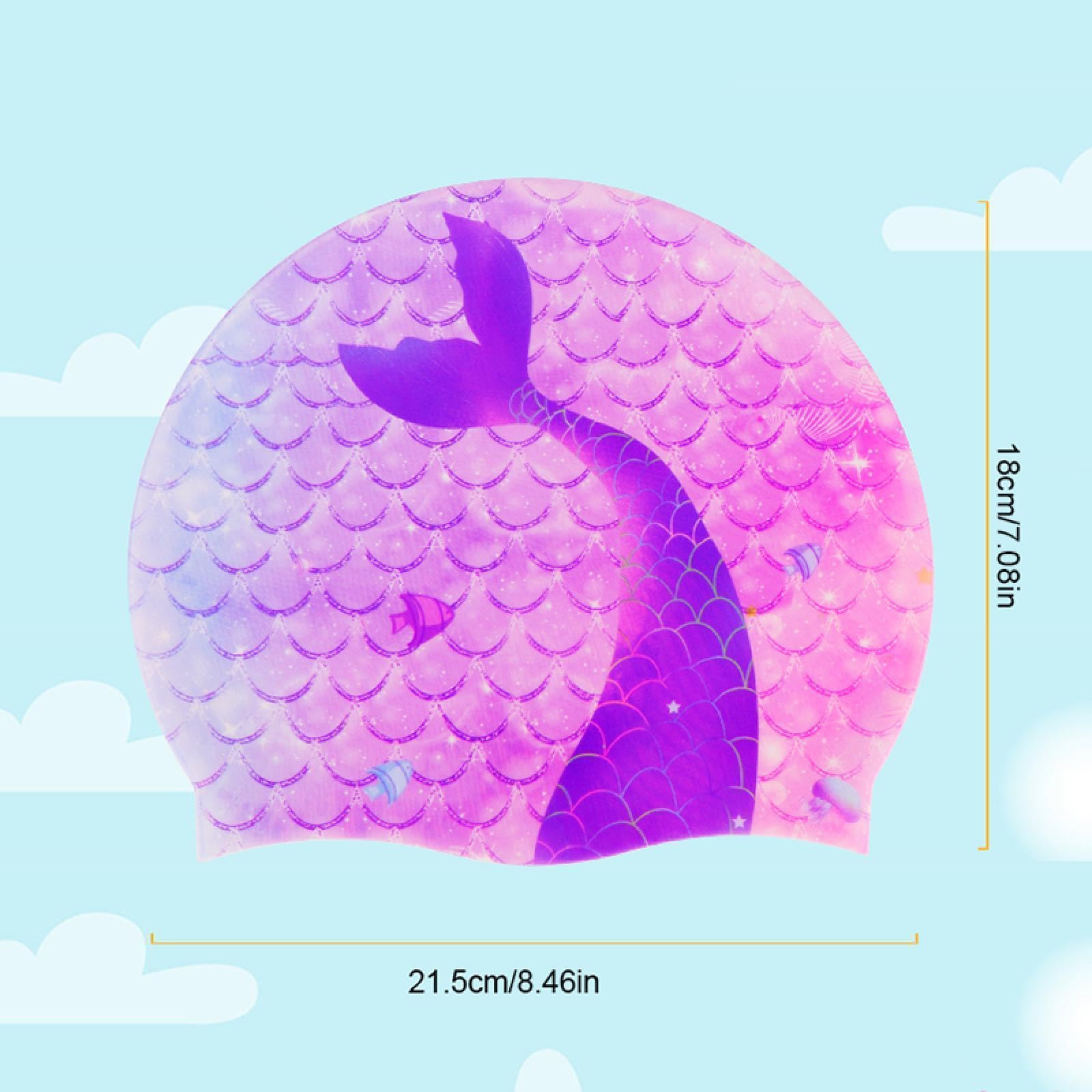 Bonnet de bain en silicone pour enfants fille garçon étanche pour cheveux longs et courts