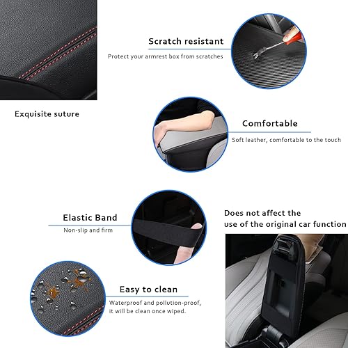 Miniatura 4 de XYHGM Funda para reposabrazos de consola central de automóvil para Ford Bronco Sport 2021 2022 2023Ford Escape 2020-2023, accesorios de cuero