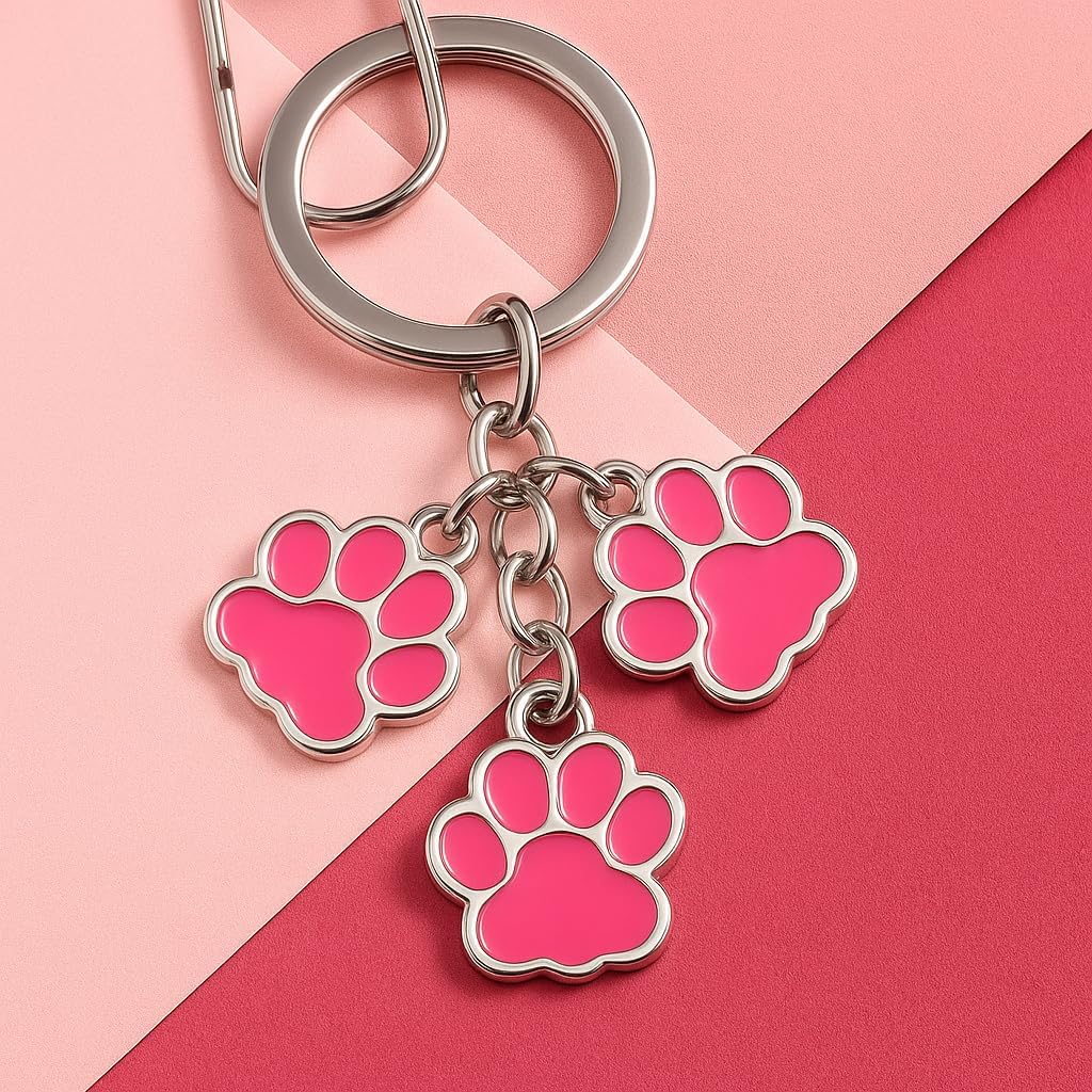 Dog Keychain with Pet Paw Print–Cute Animal Key Chains for Men Women Dog Lover - Image 3