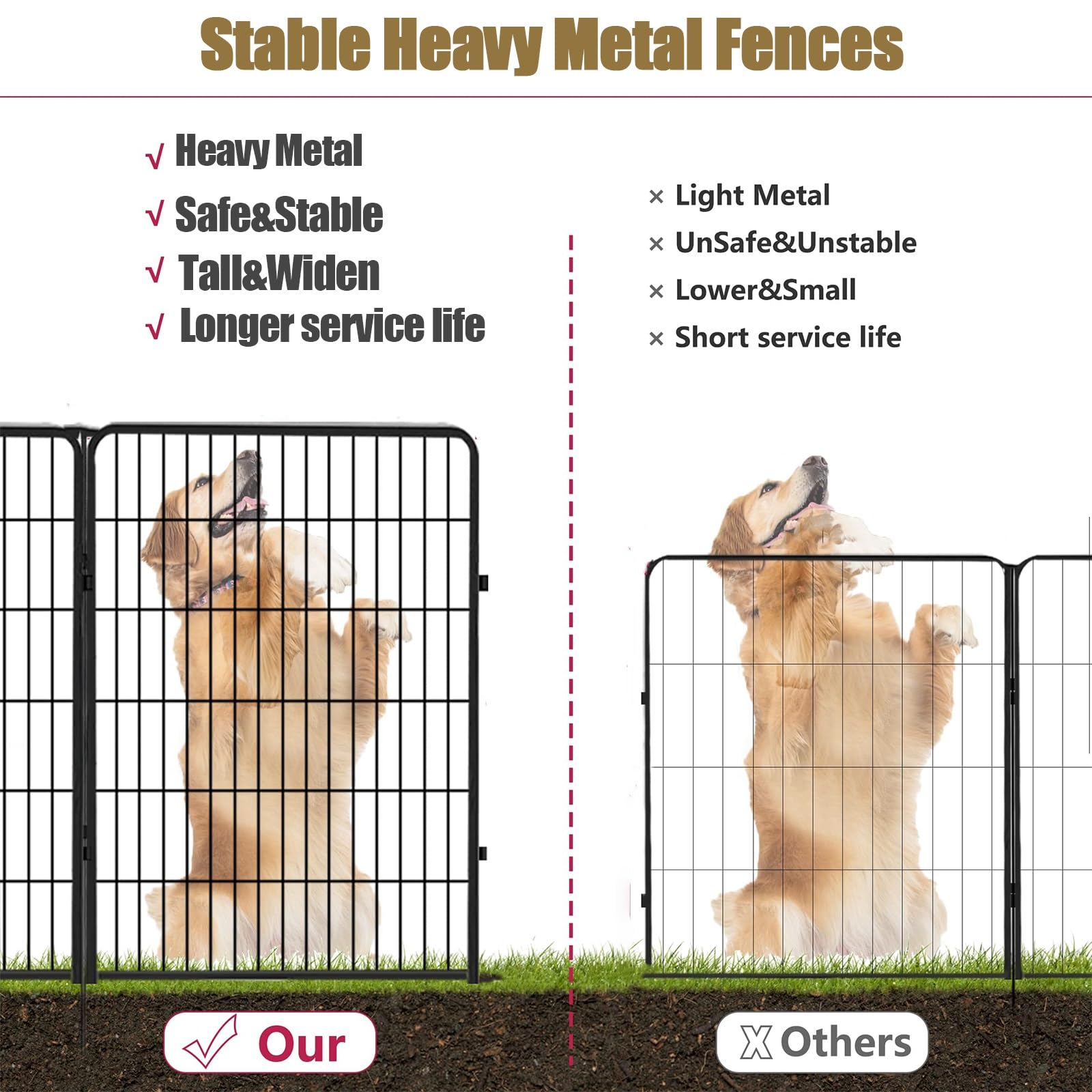 Recinto Per Piccoli Animali Box Per Cani Recinto Per Animali Domestici Con Porta Recinto Per Animali Gabbia Per Piccoli Animali Ampliabili Recinto Per Cani Da Interno(8-pack,80*100cm/31.5*39.