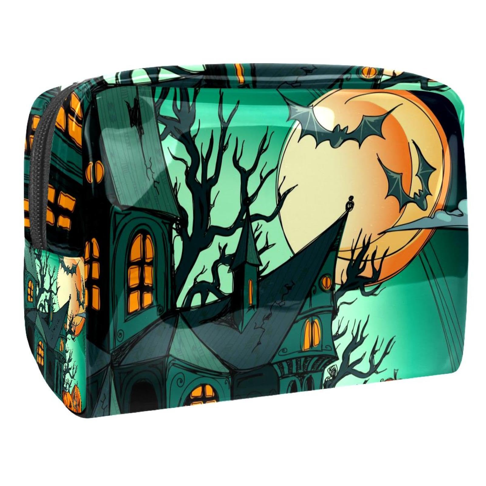 Pochette maquillage citrouilles Halloween double zip de voyage - 7