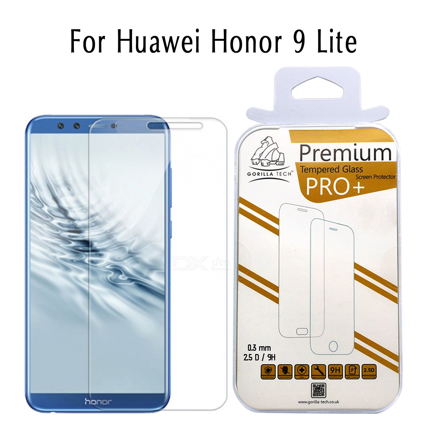 Gorilla Tech Vetro Temperato Per Huawei Honor 9 Lite (2 Pezzi) - Durezza 9H, 0.3mm, Crystal Clear, Antigraffio - 6