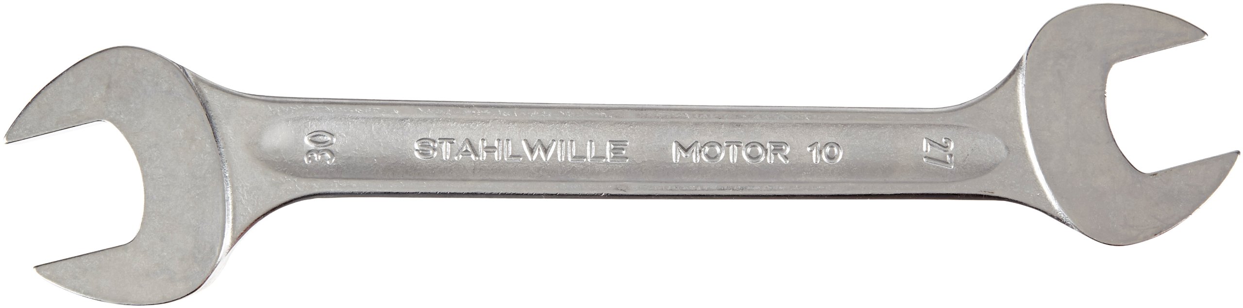 STAHLWILLE Nr. 10 Doppelmaulschlüssel MOTOR Schlüsselweite 27 x 30 mm L.300 mm metrisch, Chrome-Alloy-Steel, verchromt