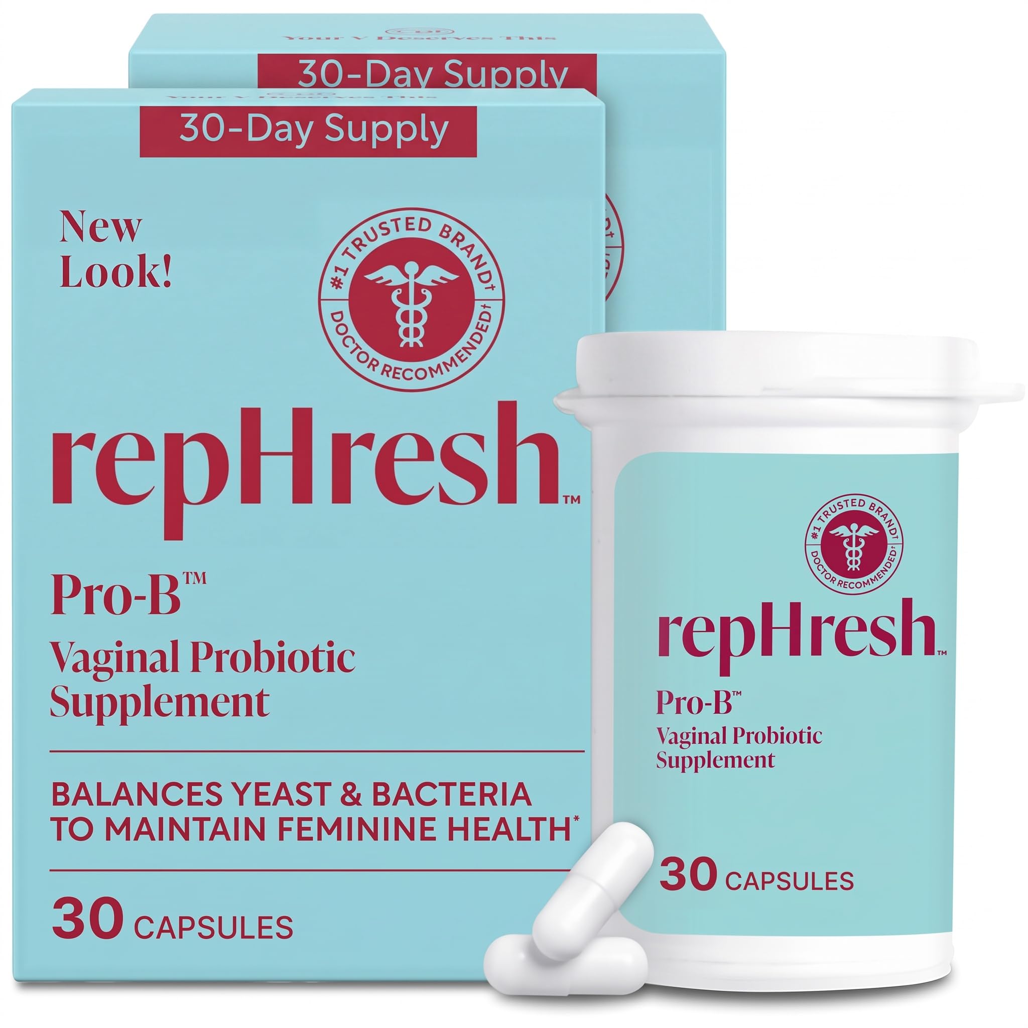 RepHresh Pro-B Vaginal Probiotic Supplement, Probiotic for Women, Balances Yeast and Bacteria to Maintain Feminine Health, Daily Oral Capsules, 30 Count — Amazon image 6