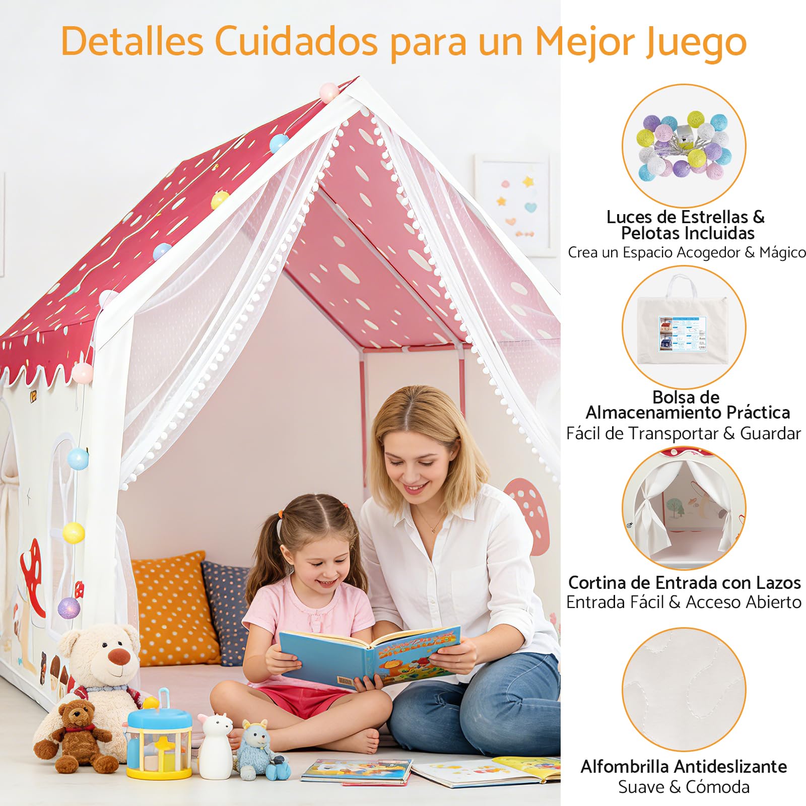 Tienda de Juegos Infantil con Luz LED y Alfombrilla Antideslizante