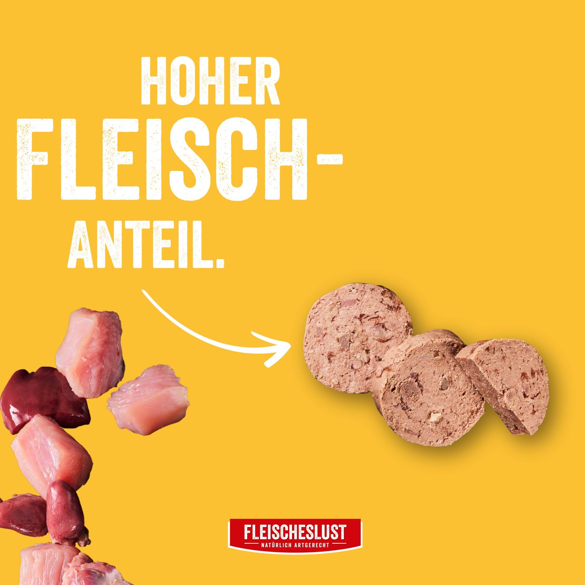 Steakhouse Huhn pur (14x500g), Nassfutter für Hunde & Katzen, sensitives Ergänzungsfutter, Monoprotein, getreidefrei, 14x Wurst von Fleischeslust