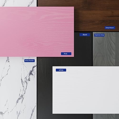 Miniatura 5 de Pamray Escritorio pequeño para computadora de 32 pulgadas con 2 cajones para dormitorio, estudio, escritura, mesa de oficina en casa para espacios