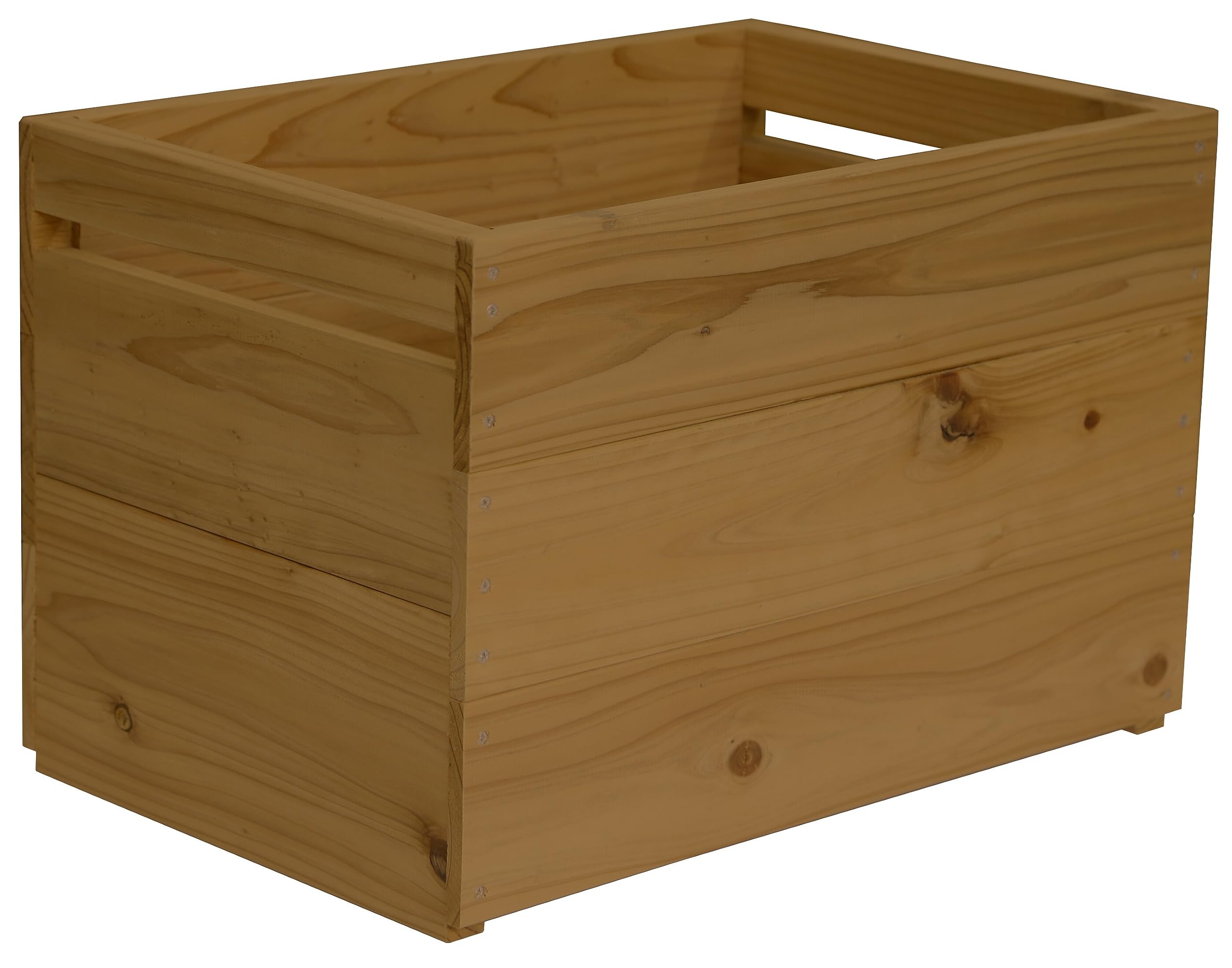 プリン★送料無料★深型木箱②×2個 Amazon｜WOODPRO ベジタブルボックス 幅45cm 奥行30cm 高さ30cm
