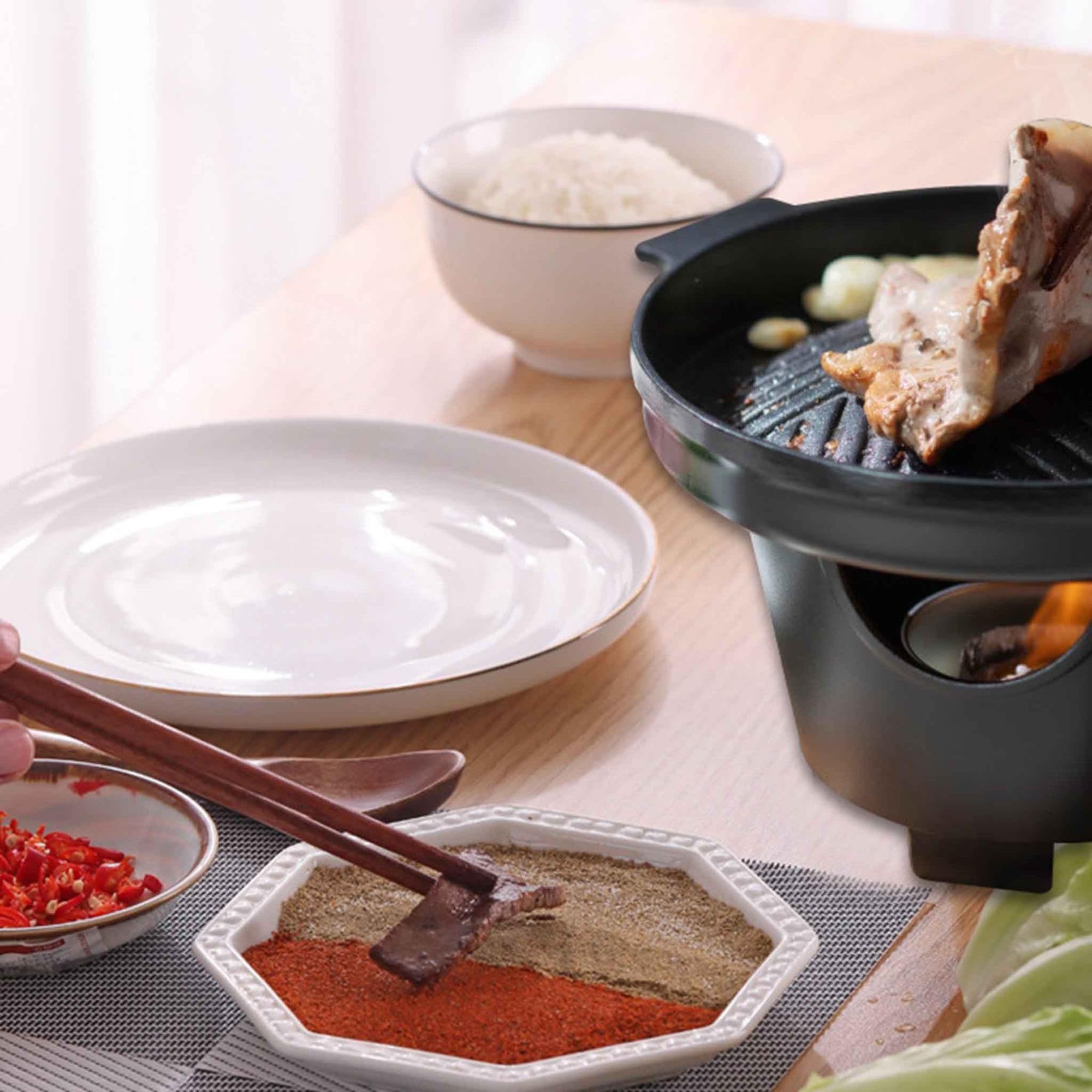 Griglia da tavolo piccola, griglia Hibachi for esterni, lega di alluminio, | Griglia for barbecue da interno, da viaggio, a casa, in famiglia, al chiuso