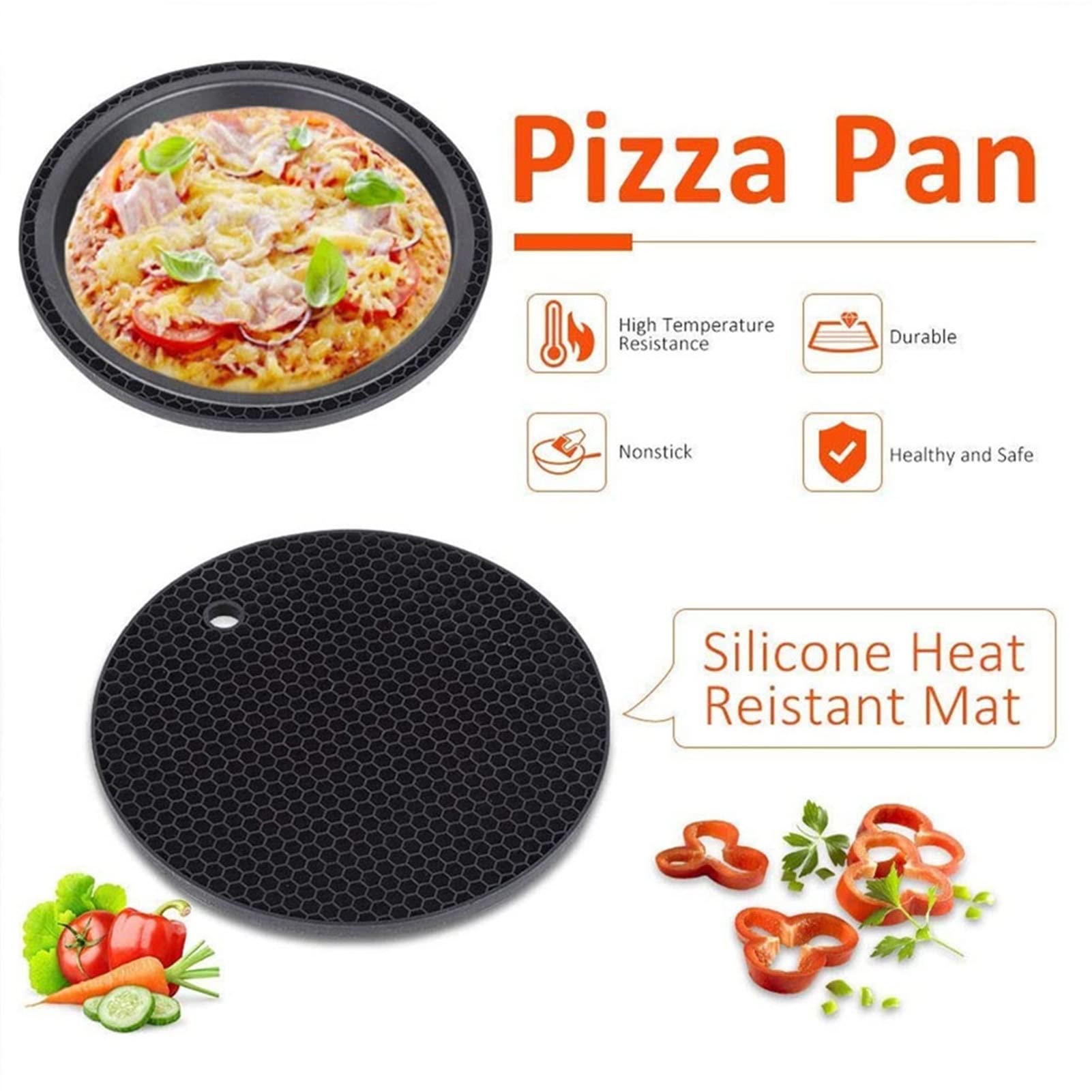 8 Pulgadas Kits De Accesorios Universales Para Freidoras De Aire Juego De 5 Para Todas Las Marcas De Freidoras Profundas De 5.2-5.8QT Incluye Barril Para Pasteles, Parrilla, Alfombrilla De Silicona