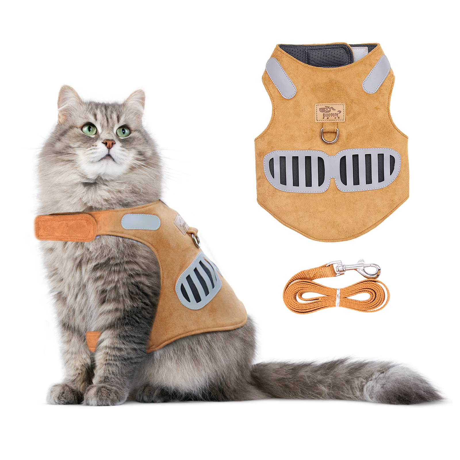 Anti-Escape Cat Harness, Cat Harness with Leash 150 cm, Adjustable with Reflective Comfortable Magic Strap for Walking and Training