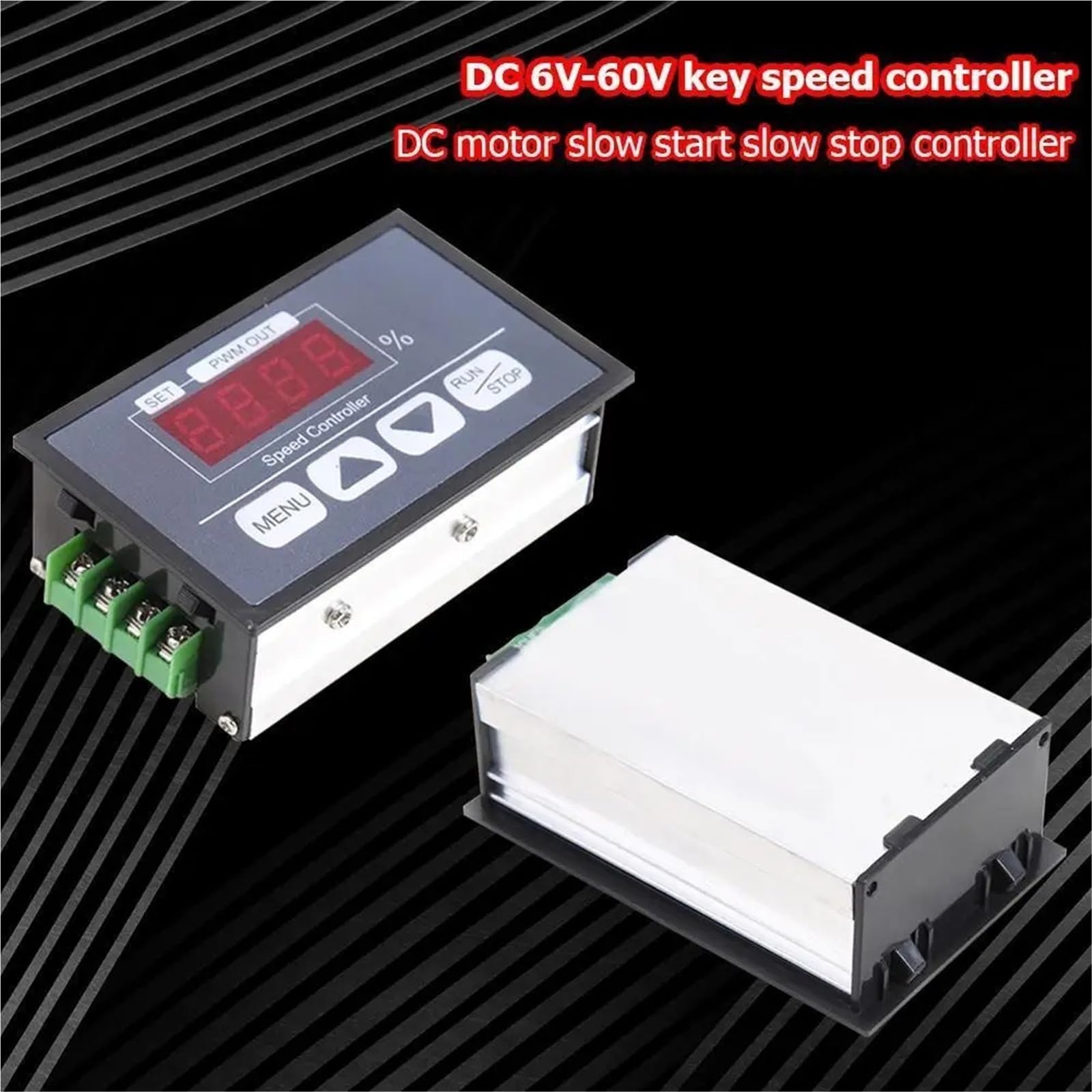 Regolatore di velocità DC 6-60V 30A Display digitale Motore PWM Forte tenacità Regolatore continuo elettrico portatile