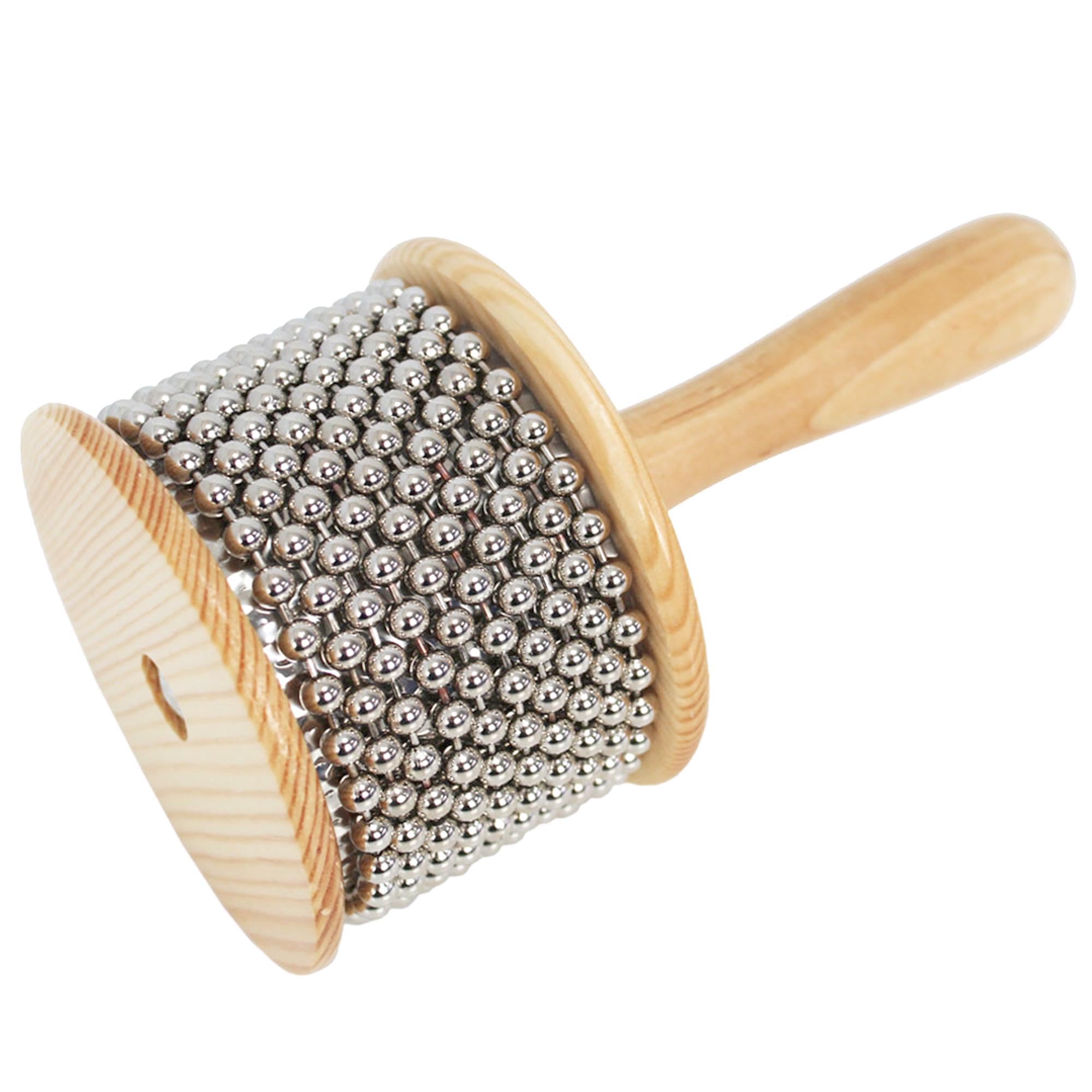 A-Star Cabasa Afuche Shaker con cuentas de madera - 9 cm de diámetro, mediano - Instrumento de percusión manual