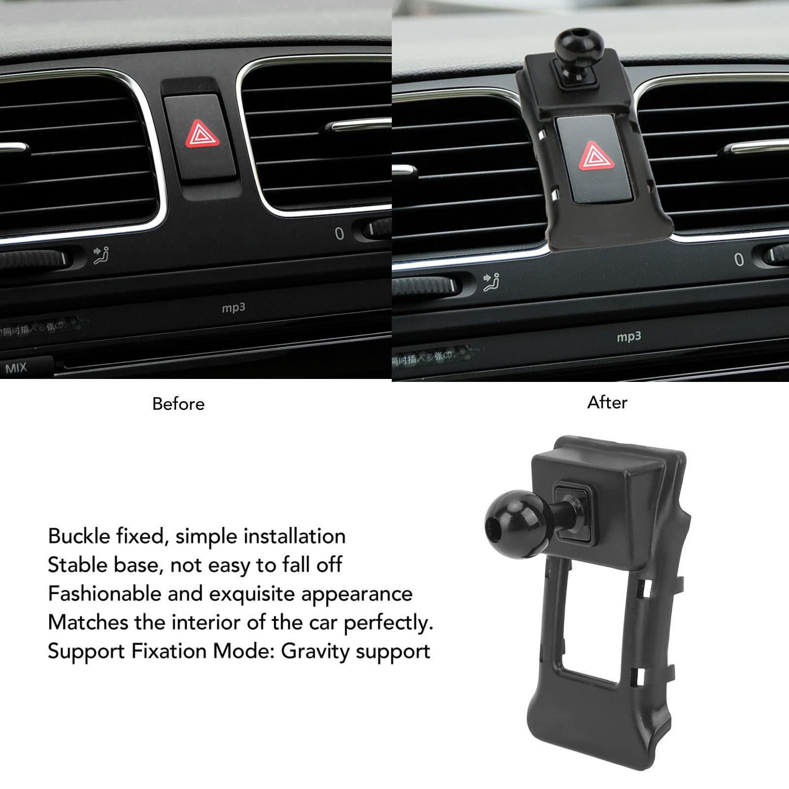 Wakects Supporto Telefonico per Auto, Materiale ABS, Design Stabile,